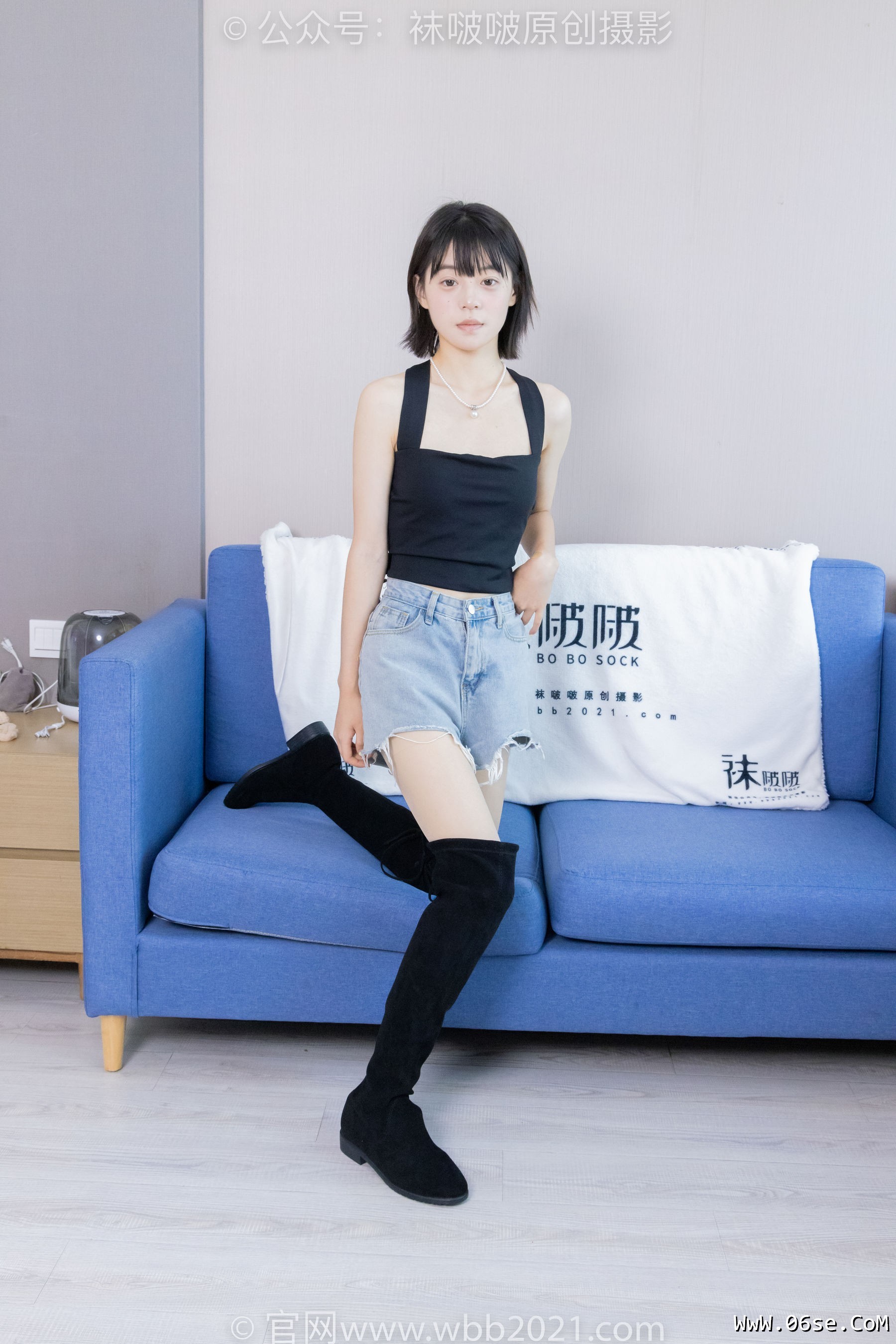 图片[66]-BoBoSocks袜啵啵 No.422 糯米 -长靴、白棉袜、肉丝[140P]-六色网