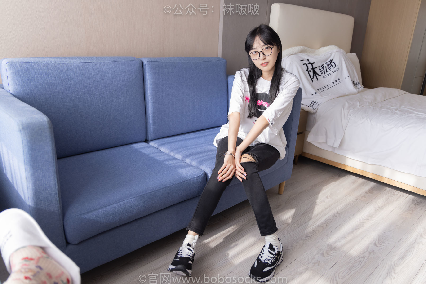 图片[42]-BoBoSocks袜啵啵 No.055 稚予-斯凯奇运动鞋、白棉袜、黑棉袜[139P]-六色网