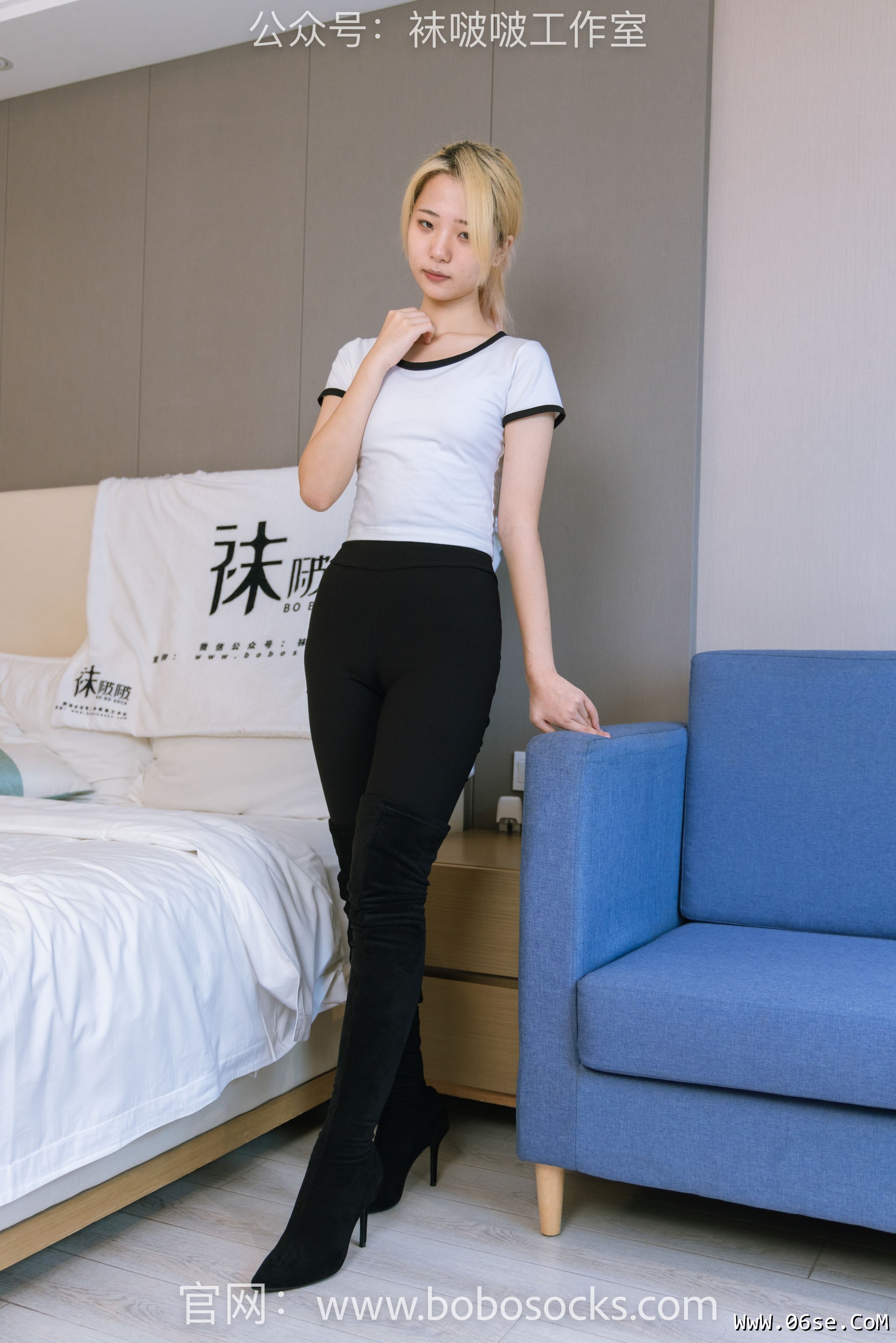 图片[59]-BoBoSocks袜啵啵 No.122 小淳-高跟长靴、白棉袜、裸足[149P]-六色网