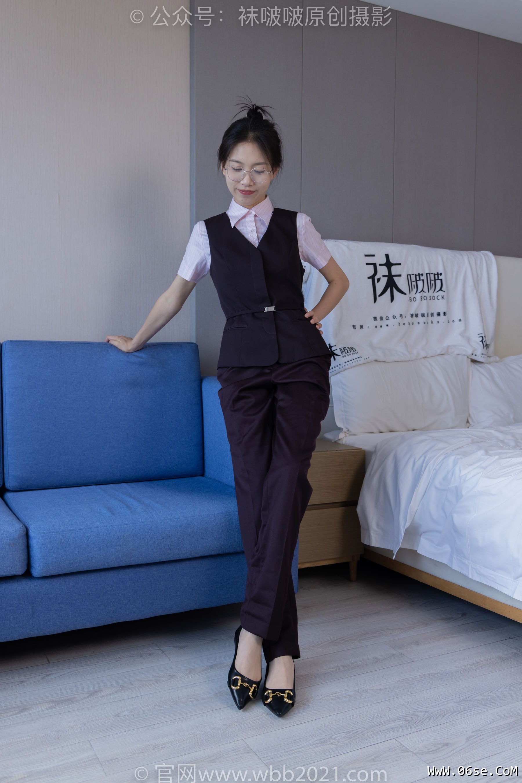 图片[23]-BoBoSocks袜啵啵 No.271 芝士 -平底鞋、短肉丝、银行制服[146P]-六色网