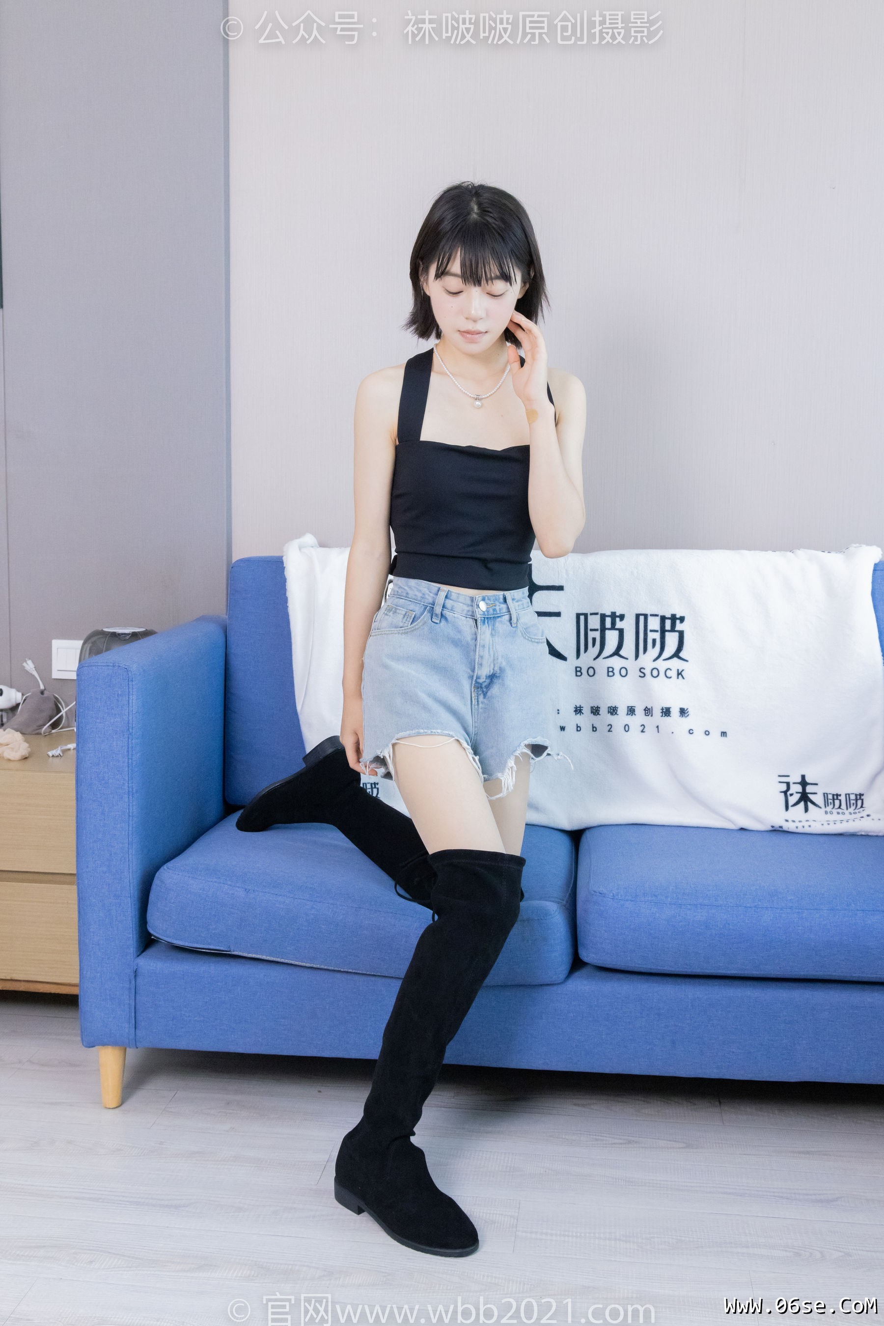 图片[70]-BoBoSocks袜啵啵 No.422 糯米 -长靴、白棉袜、肉丝[140P]-六色网