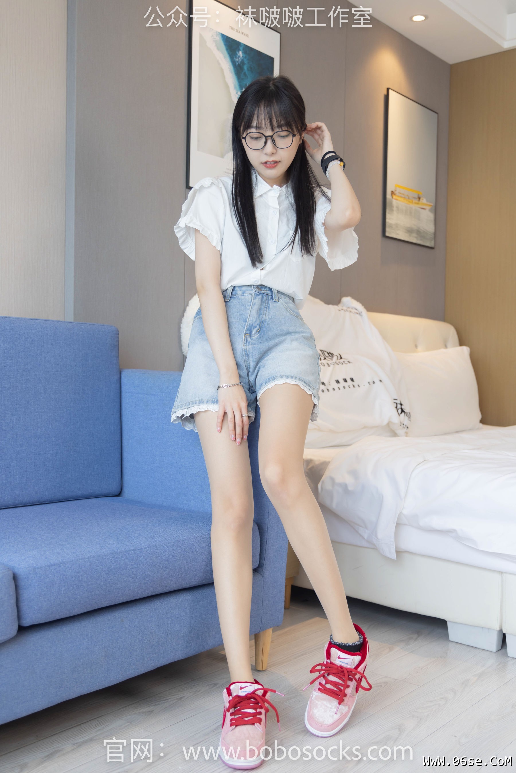 图片[2]-BoBoSocks袜啵啵 No.097 稚予-板鞋、玻璃丝短袜、肉丝[140P]-六色网