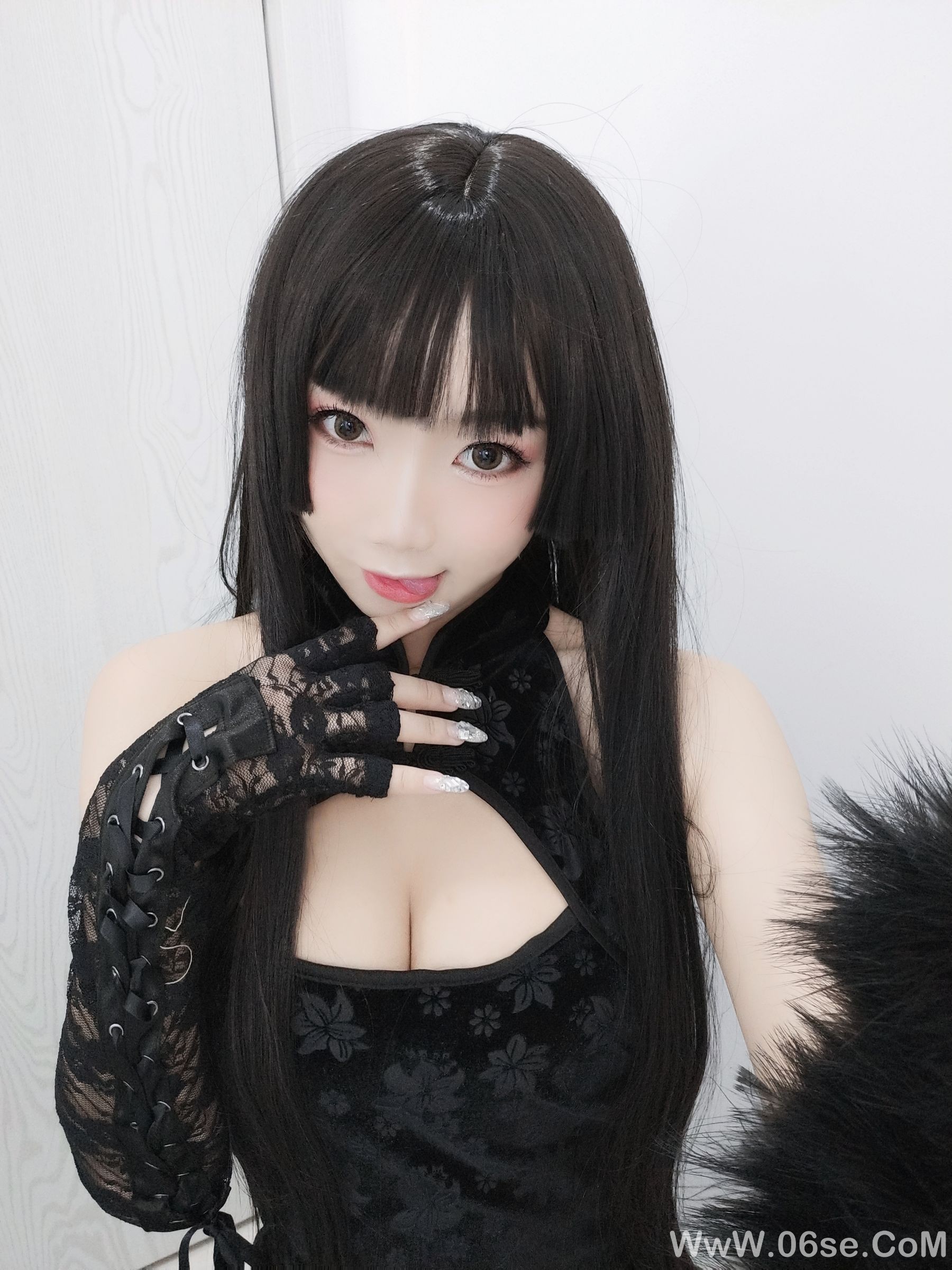 图片[40]-白嫩美少女鬼畜瑶 黑色旗袍[70P]-六色网