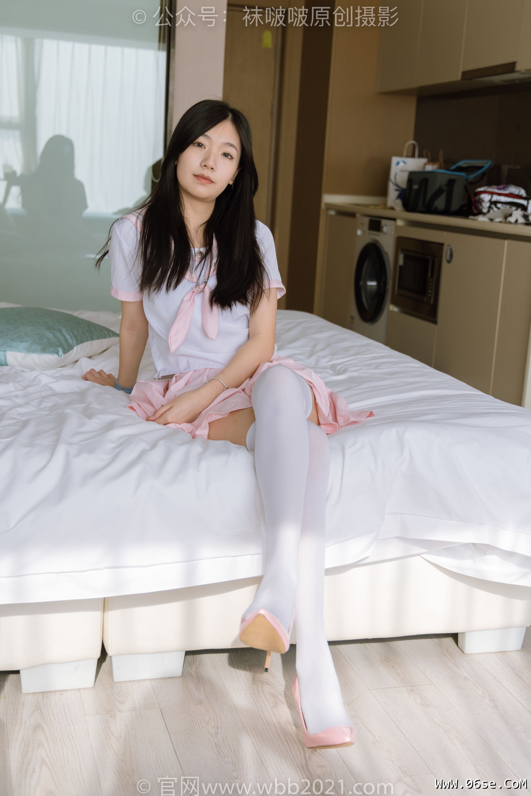 图片[72]-BoBoSocks袜啵啵 No.348 小甜豆 -两双高跟鞋、厚白丝大腿袜、裸足[170P]-六色网