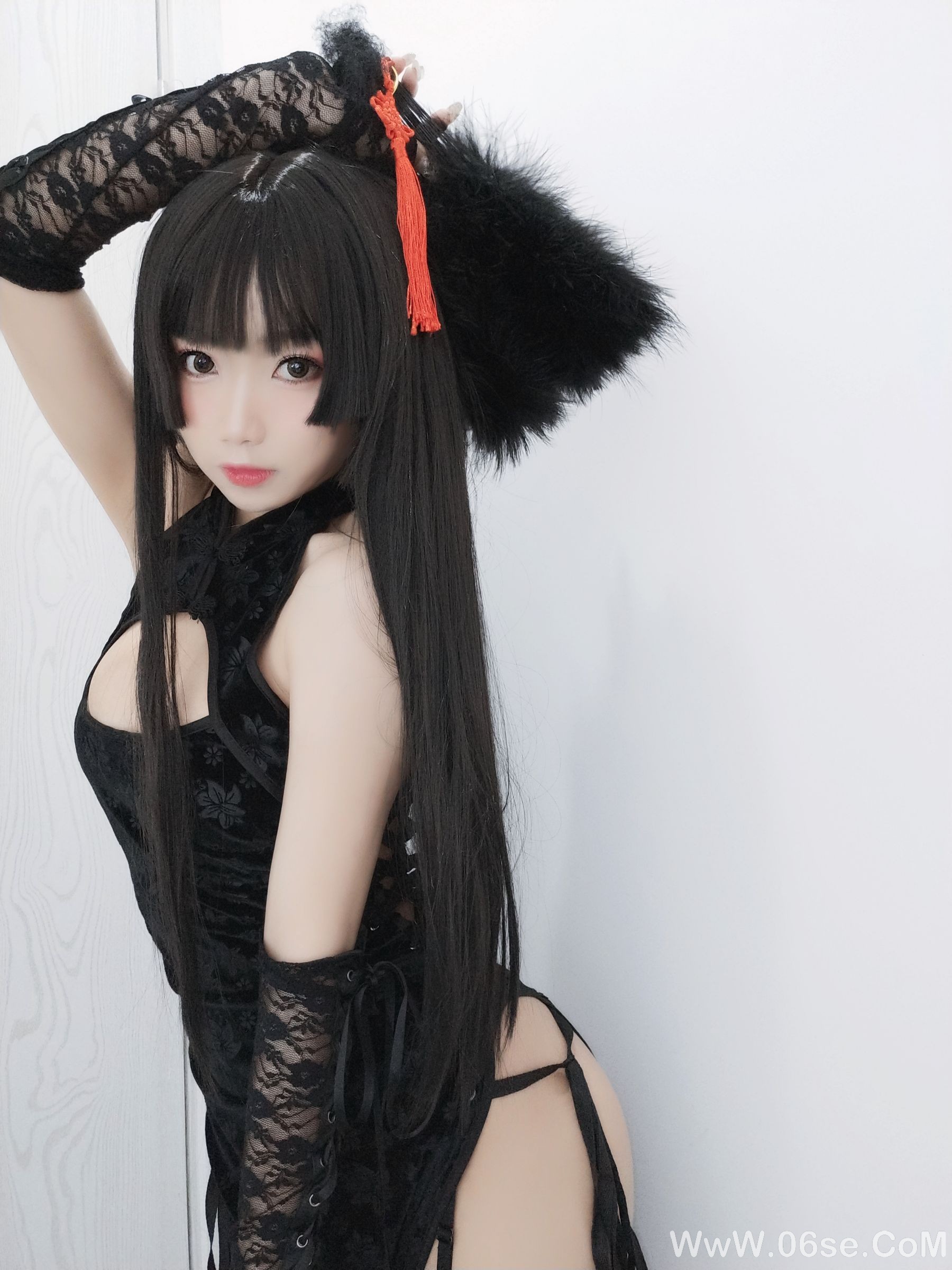 图片[45]-白嫩美少女鬼畜瑶 黑色旗袍[70P]-六色网