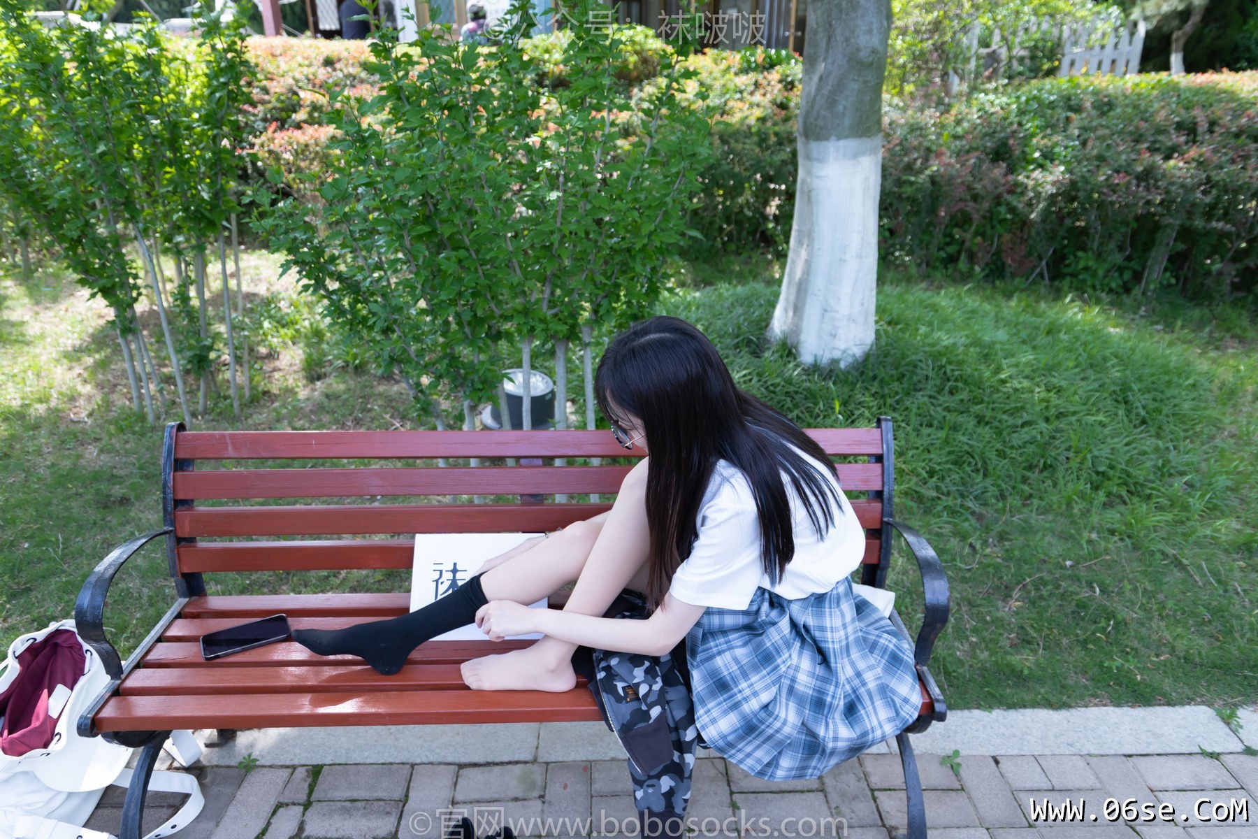 图片[118]-BoBoSocks袜啵啵 No.007 稚予-JK制服、皮鞋、黑色中筒棉袜、肉丝[143P]-六色网