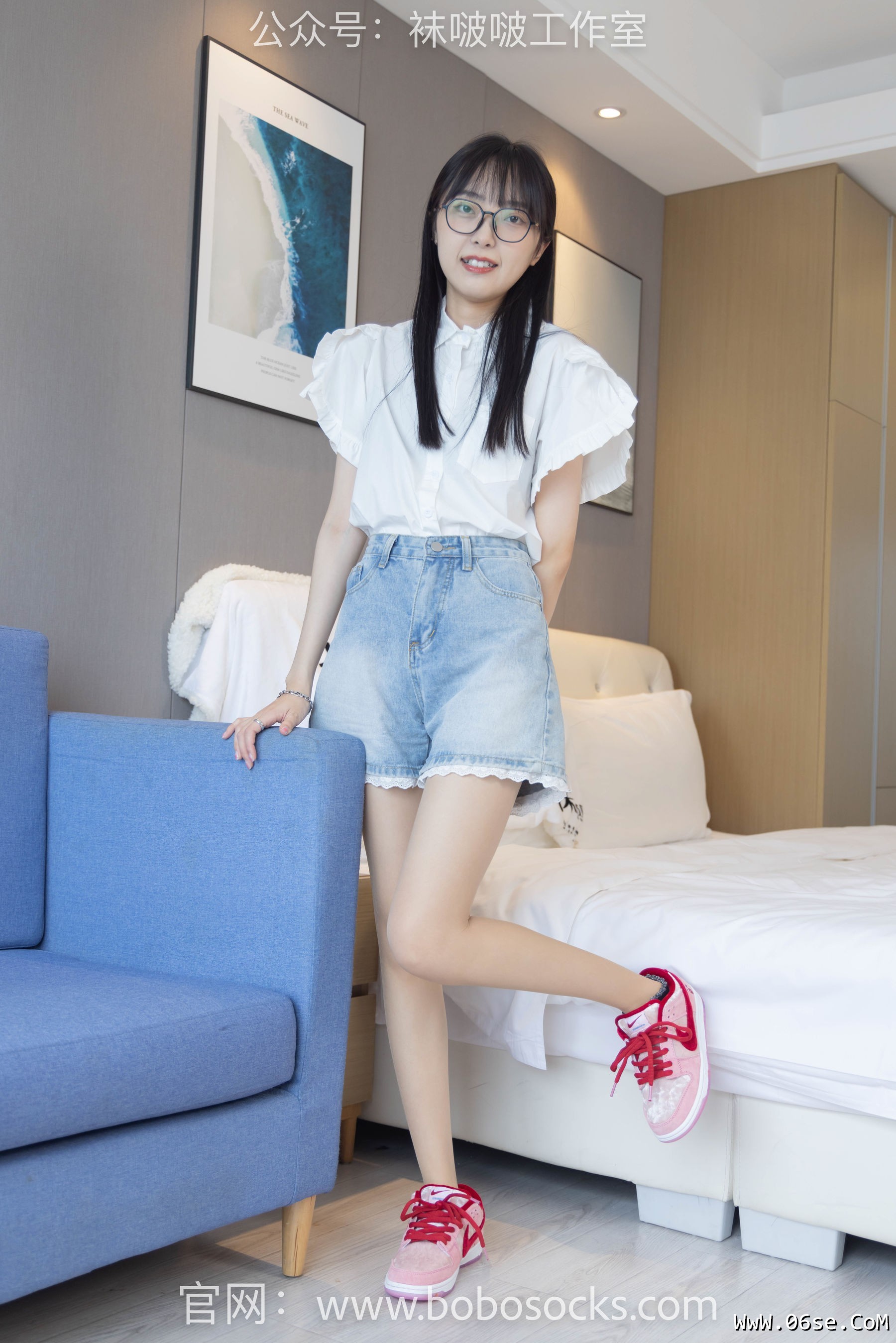 图片[3]-BoBoSocks袜啵啵 No.097 稚予-板鞋、玻璃丝短袜、肉丝[140P]-六色网