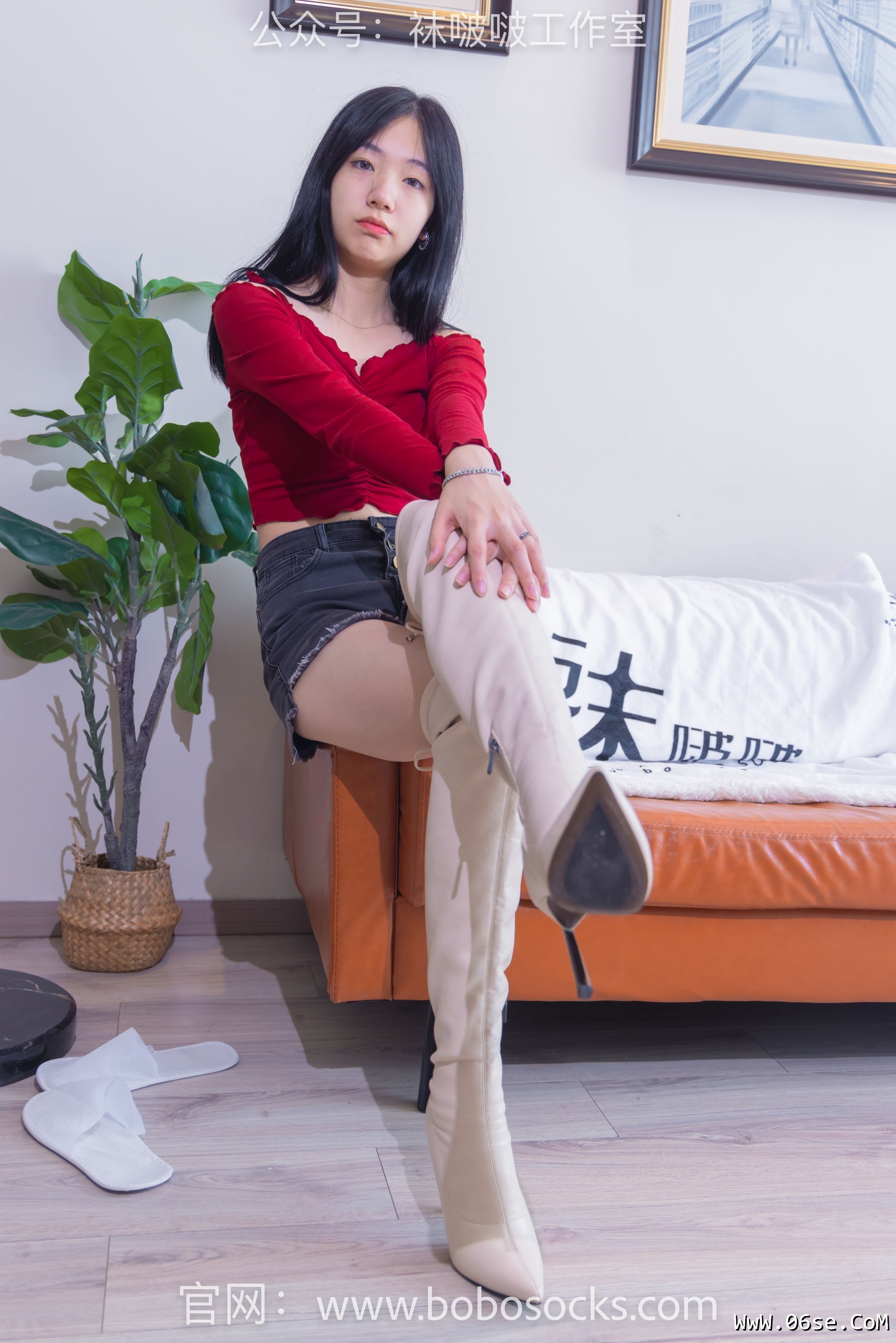 图片[154]-BoBoSocks袜啵啵 No.120 小甜豆-高跟长靴、白棉袜、裸足[170P]-六色网