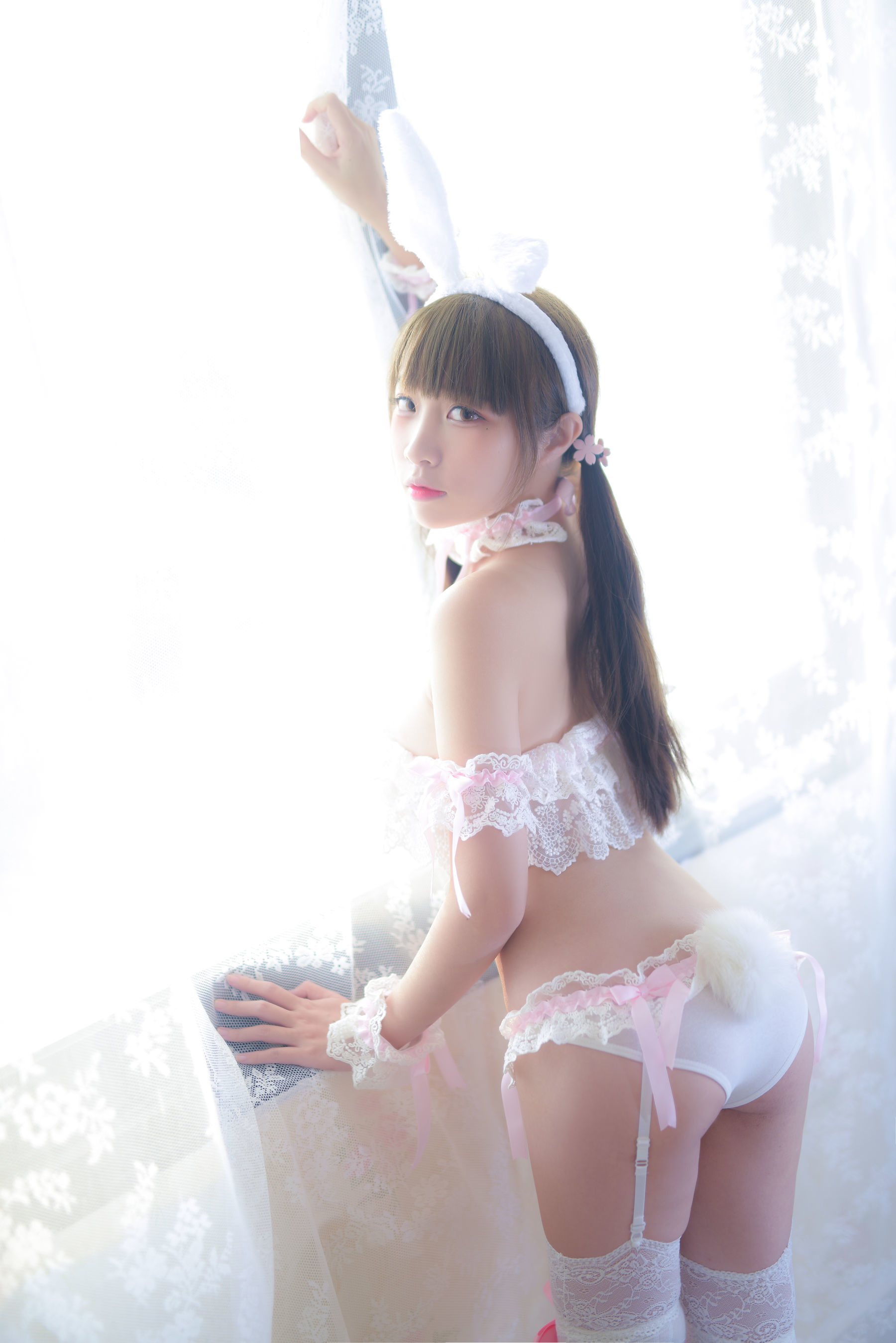 图片[36]-人气Coser二佐Nisa 宠物少女 粉白内衣[41P]-六色网