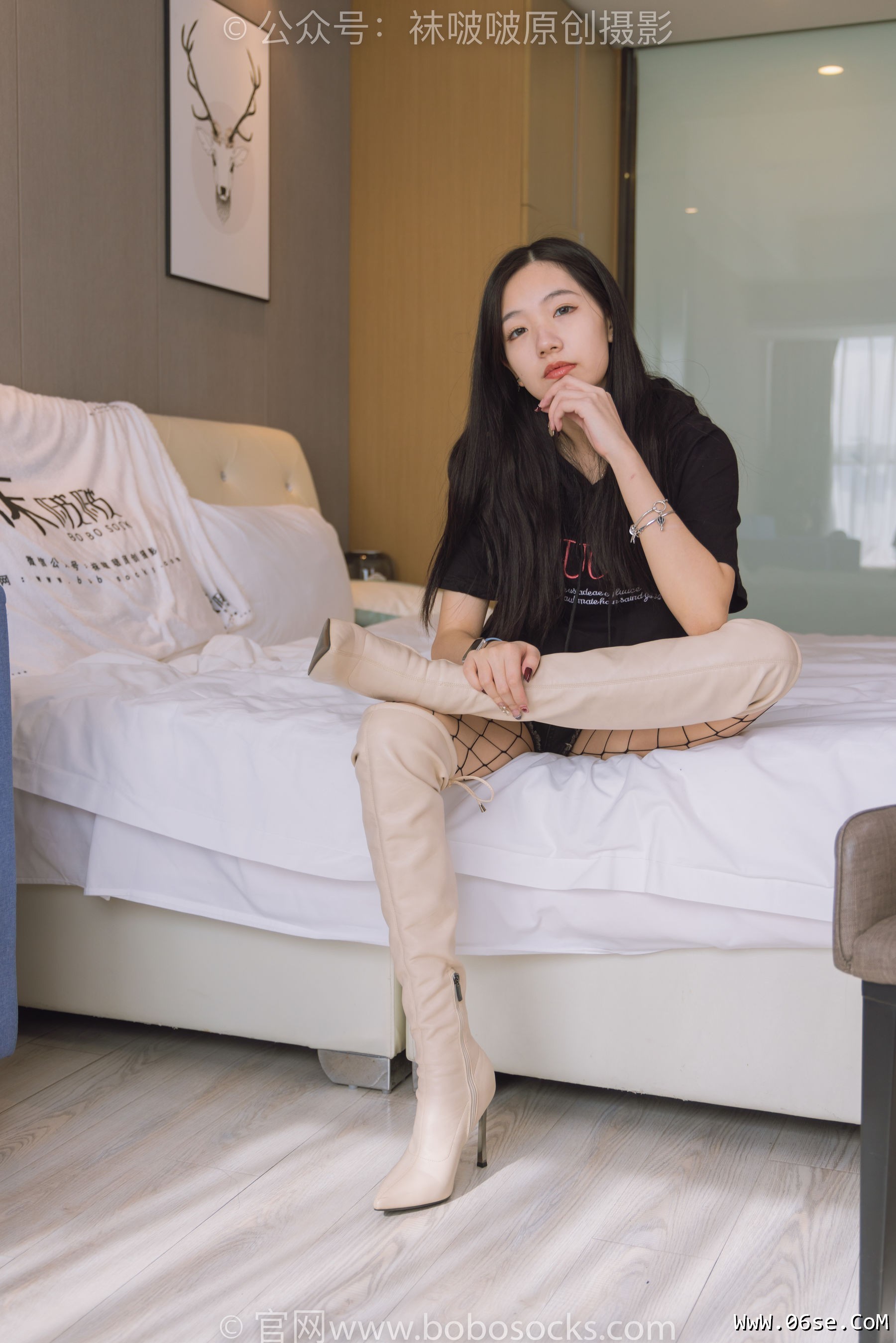 图片[119]-BoBoSocks袜啵啵 No.203 三双靴子、黑丝、网袜[144P]-六色网