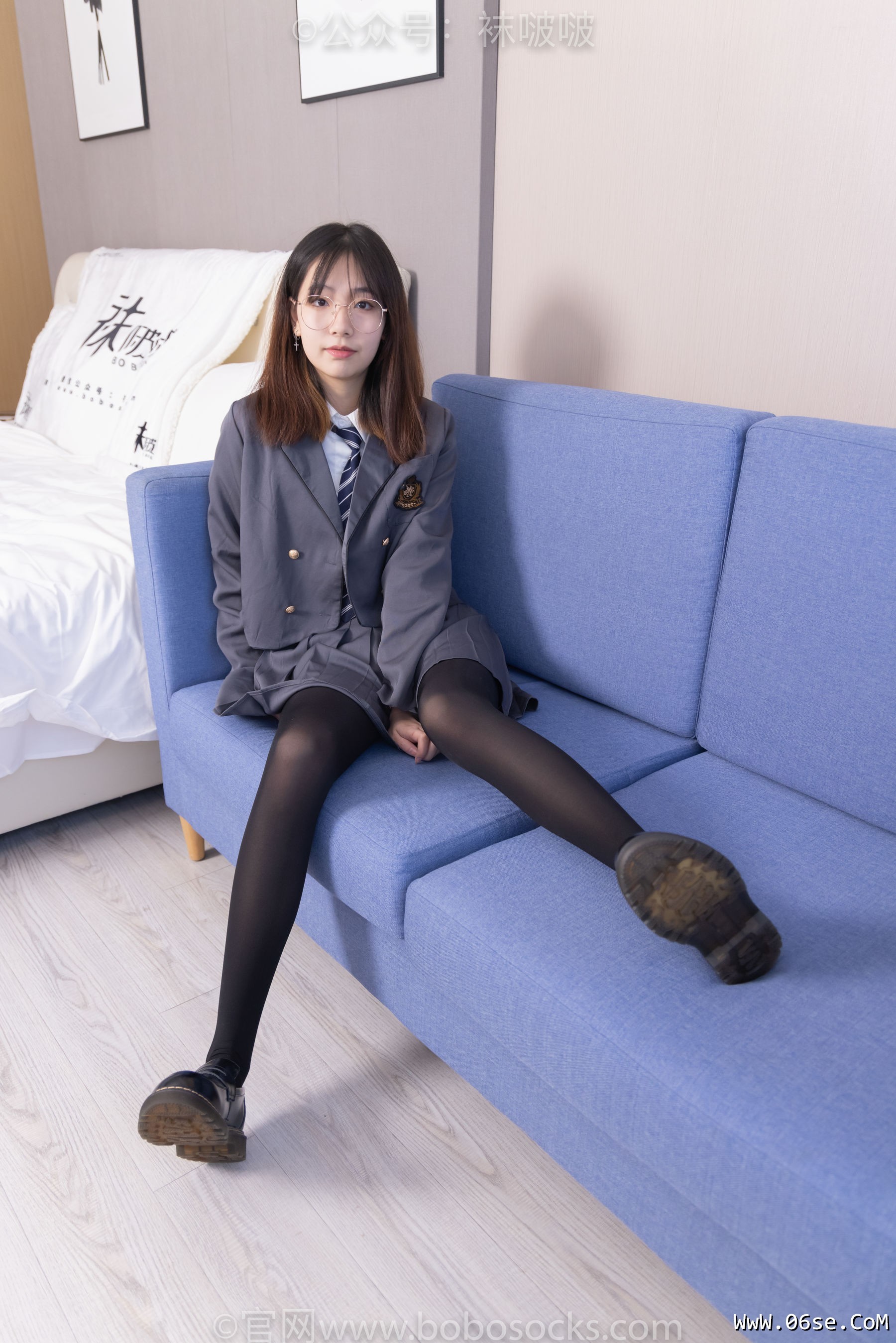 图片[15]-BoBoSocks袜啵啵 No.060 小甜豆-JK制服、皮鞋、厚黑丝[131P]-六色网