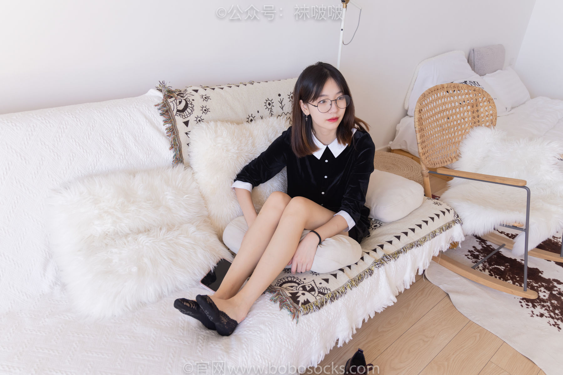 图片[106]-BoBoSocks袜啵啵 No.053 小甜豆-皮鞋、厚黑丝、黑色蕾丝船袜[140P]-六色网