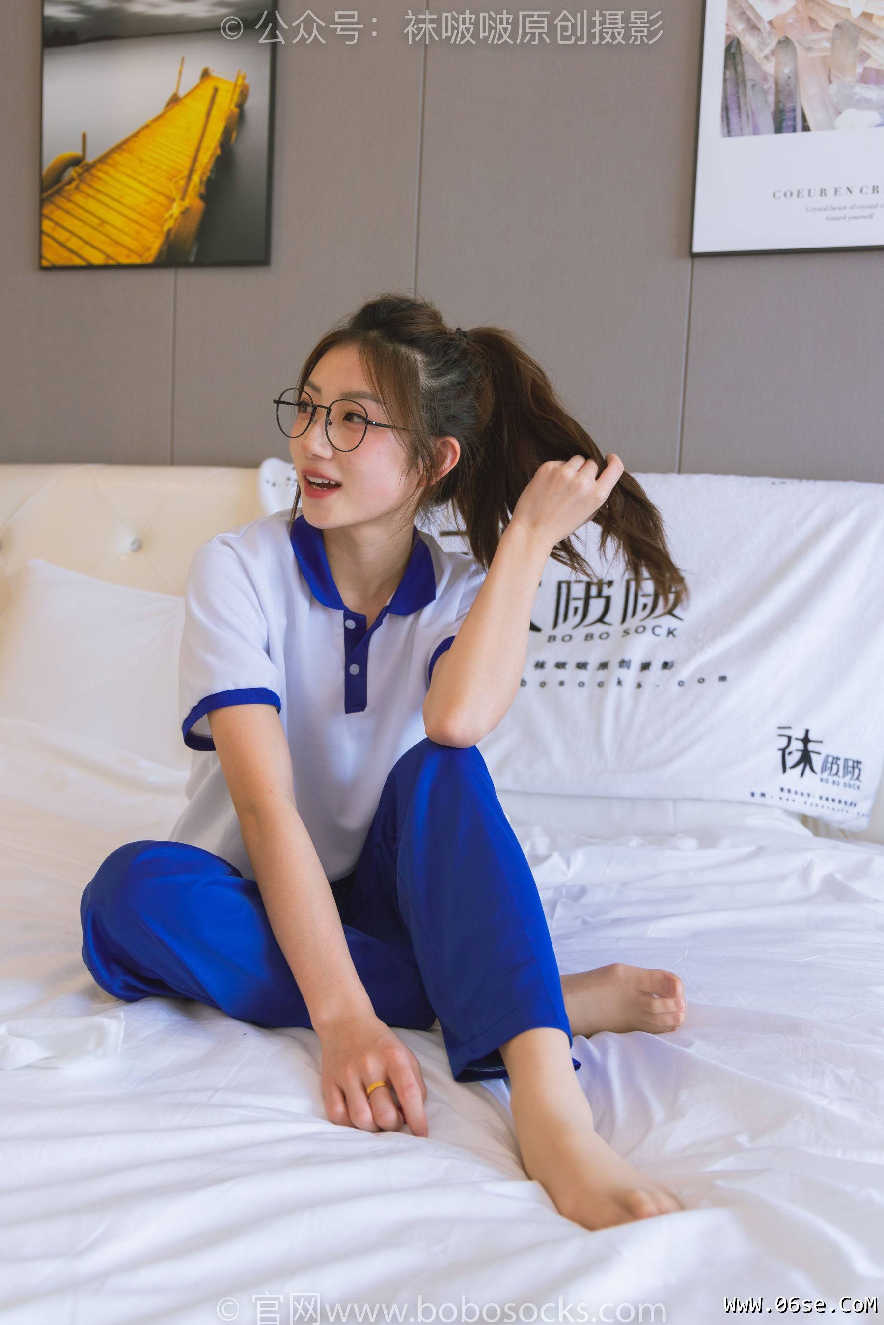 图片[4]-BoBoSocks袜啵啵 No.193 小沫-贝壳头板鞋、白棉袜、肉丝、校服裤里丝[140P]-六色网
