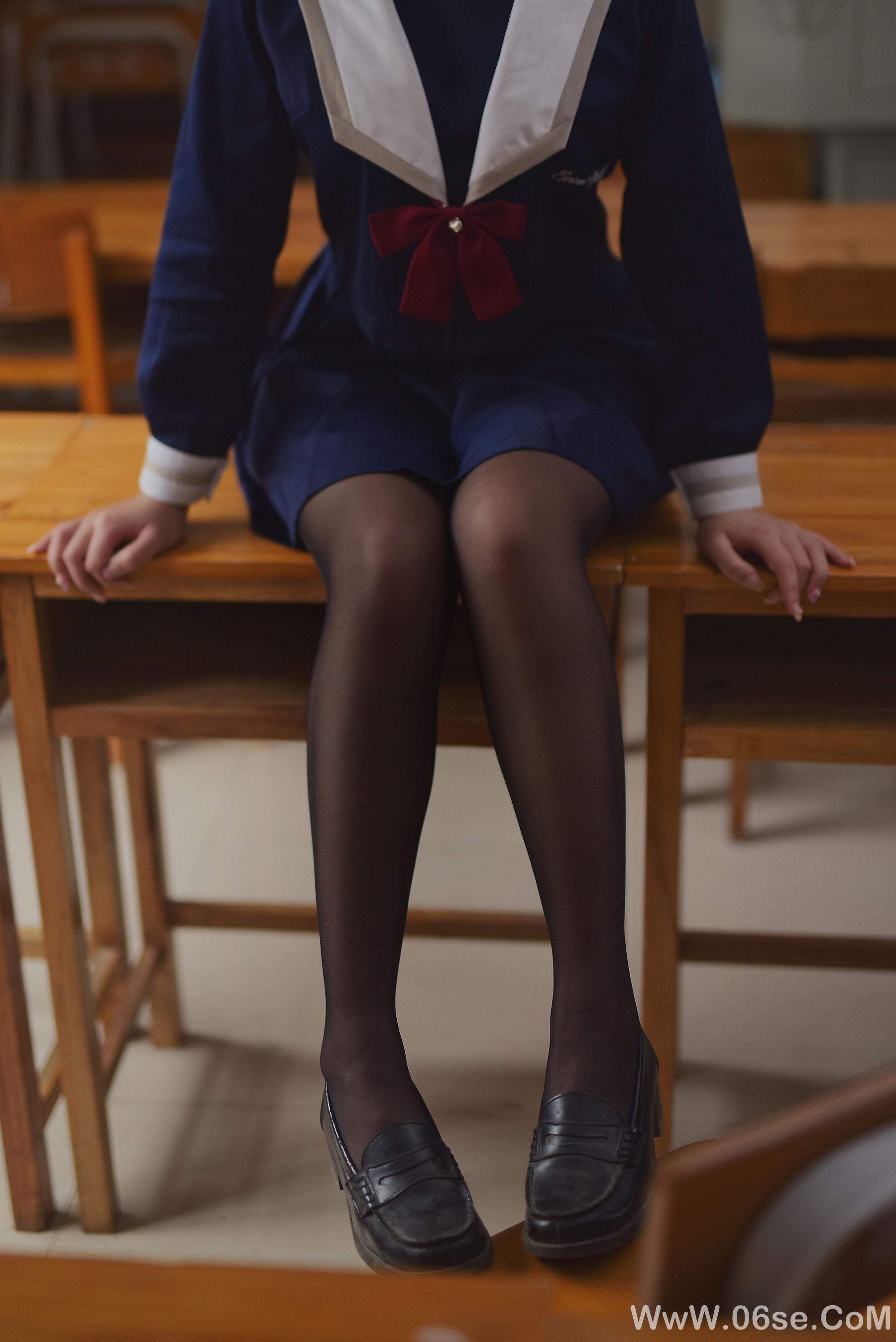 图片[6]-动漫博主九曲Jean JK露脐制服[30P]-六色网