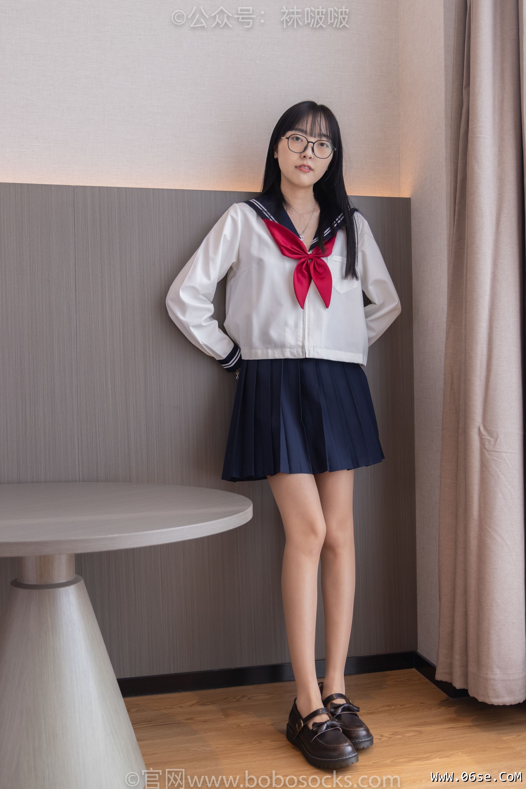 图片[17]-BoBoSocks袜啵啵 积分限定作品005 稚予-JK制服、皮鞋、油亮肉丝、踩蛋糕[133P]-六色网