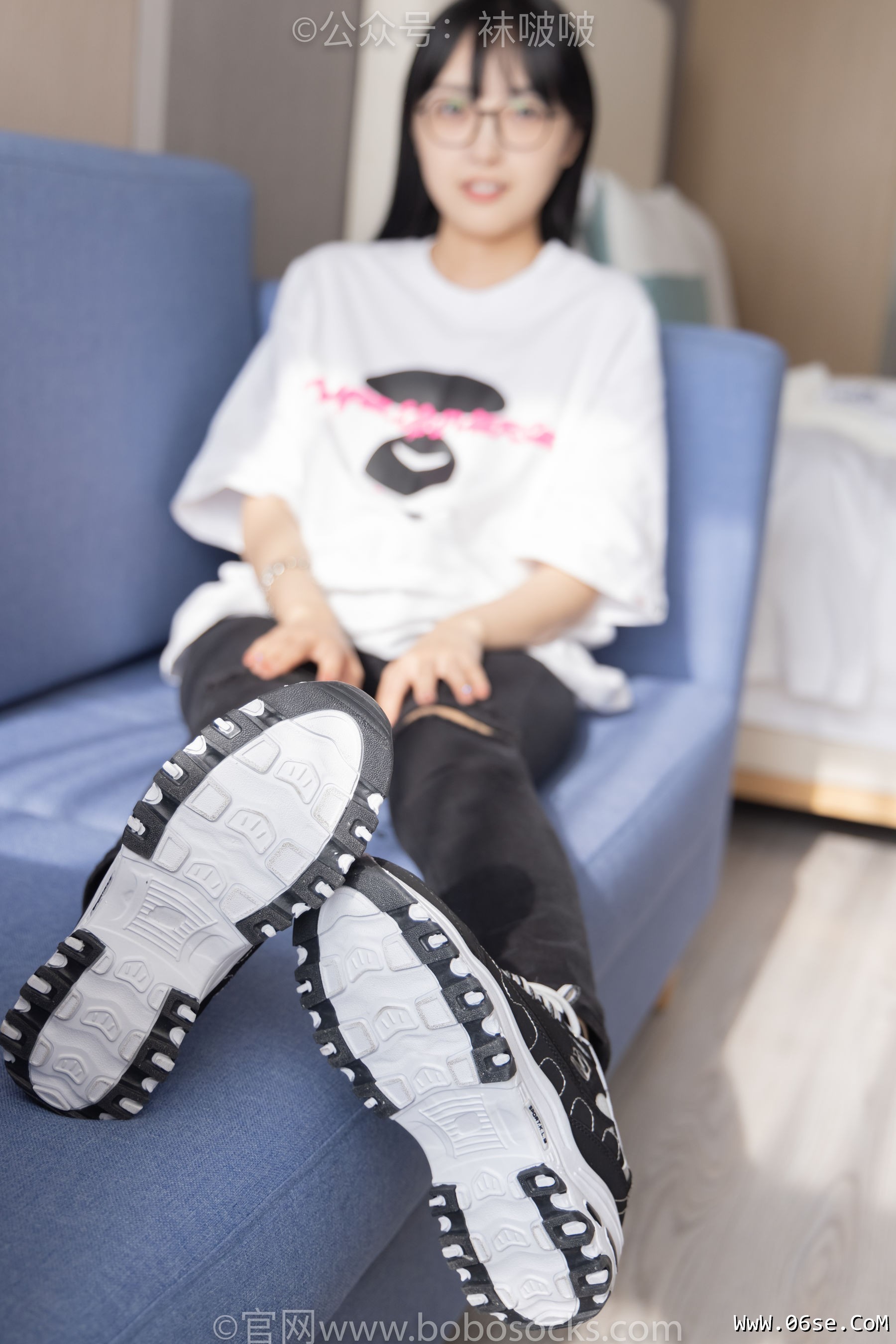 图片[89]-BoBoSocks袜啵啵 No.055 稚予-斯凯奇运动鞋、白棉袜、黑棉袜[139P]-六色网