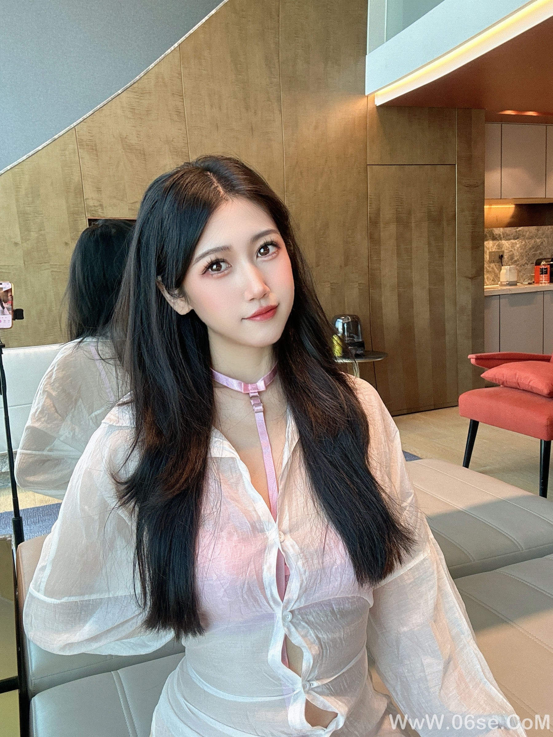 图片[47]-微博人气Coser不呆猫 – 粉色衬衣女友[66P]-六色网