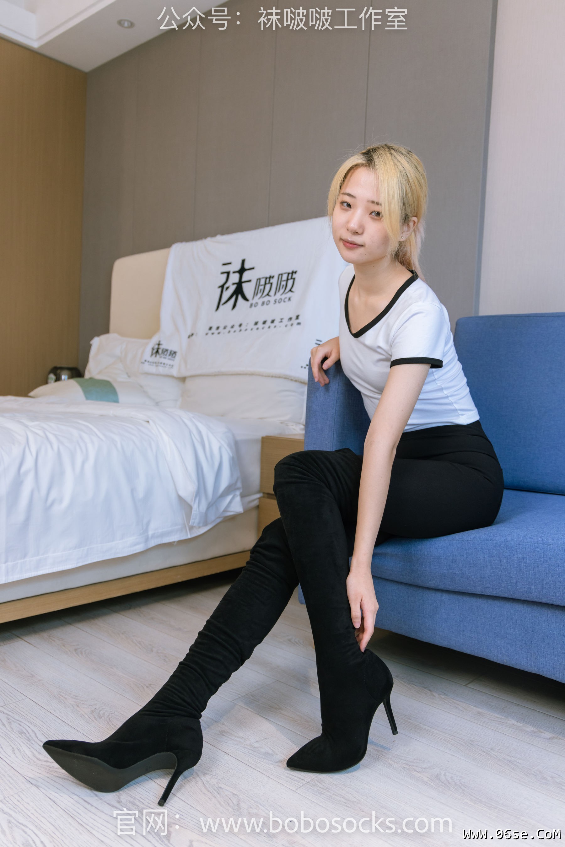 图片[71]-BoBoSocks袜啵啵 No.122 小淳-高跟长靴、白棉袜、裸足[149P]-六色网