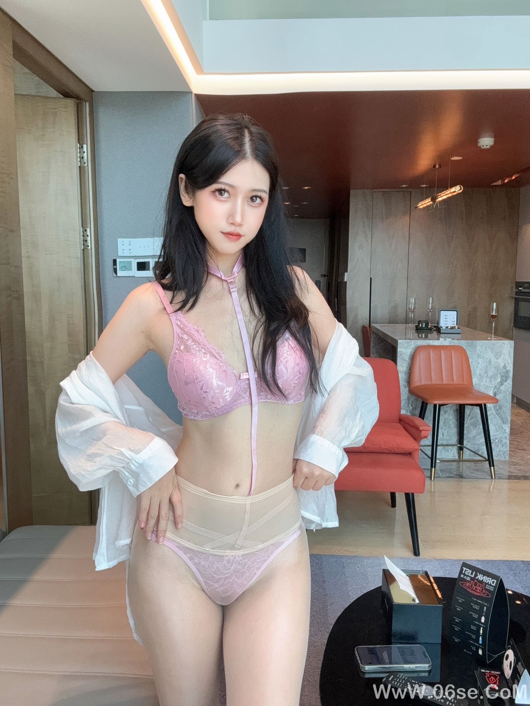 图片[9]-微博人气Coser不呆猫 – 粉色衬衣女友[66P]-六色网