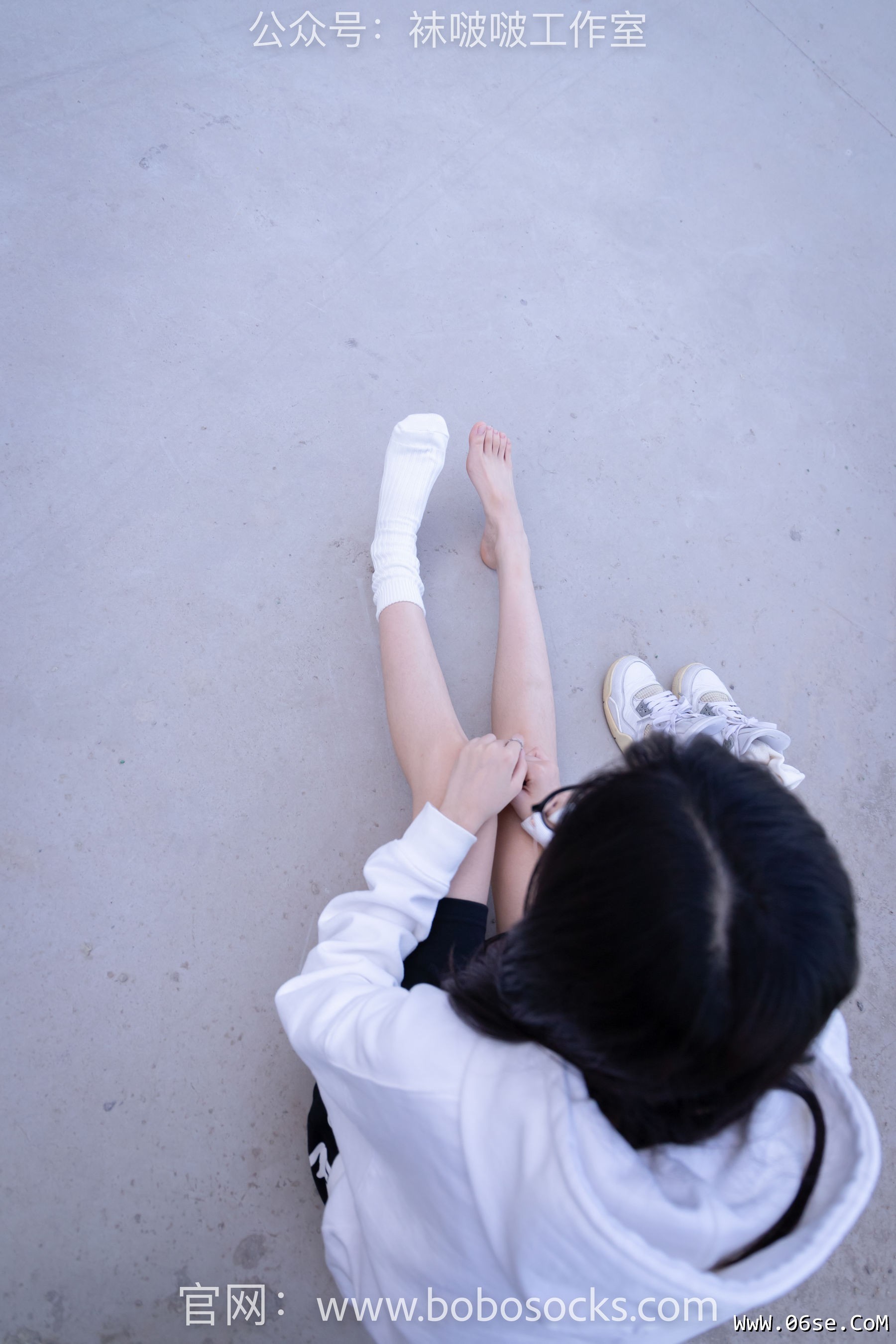 图片[100]-BoBoSocks袜啵啵 No.103 稚予-AJ篮球鞋、白棉袜、裸足[134P]-六色网