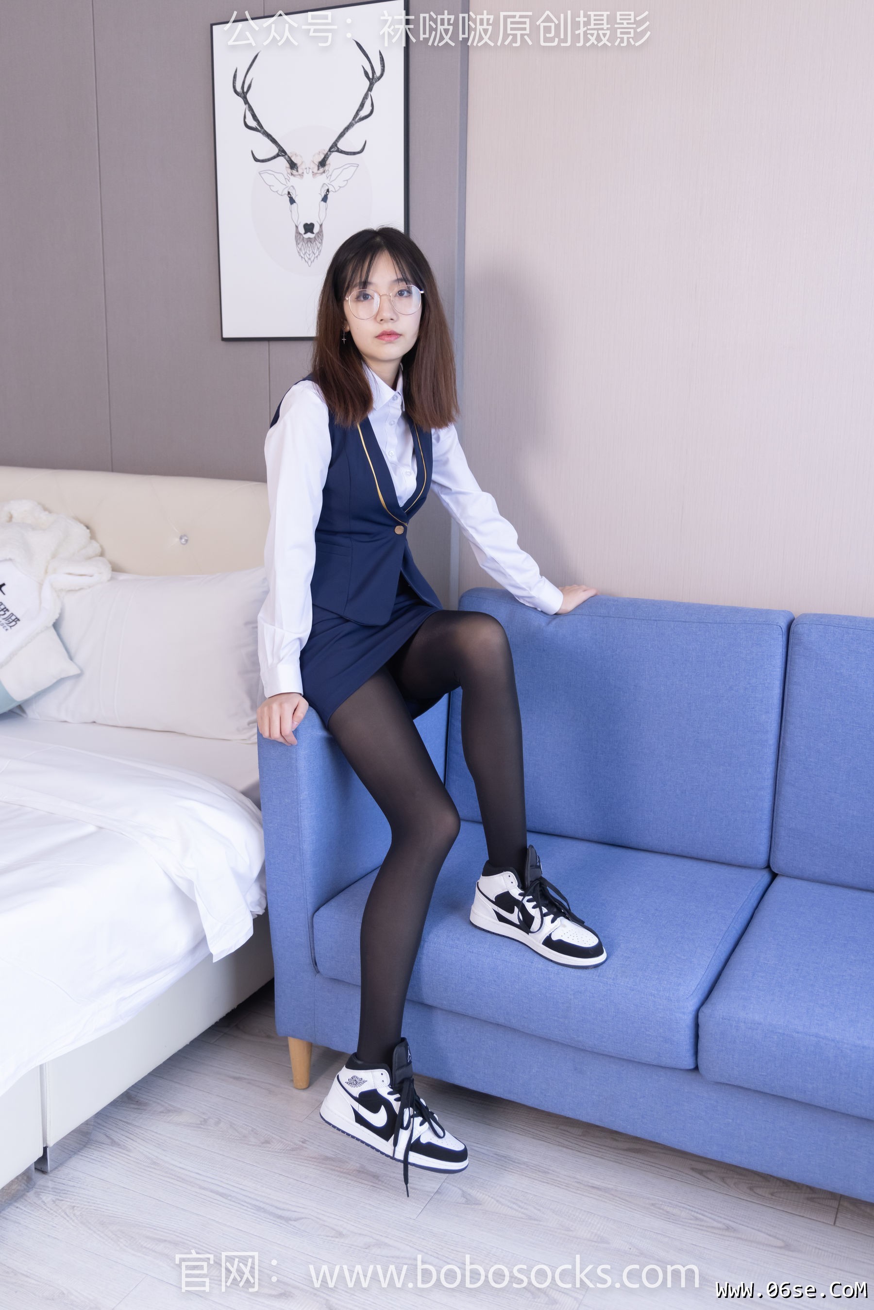 图片[80]-BoBoSocks袜啵啵 No.132 小甜豆-aj1板鞋、蓝色短靴、厚黑丝、厚红丝[145P]-六色网