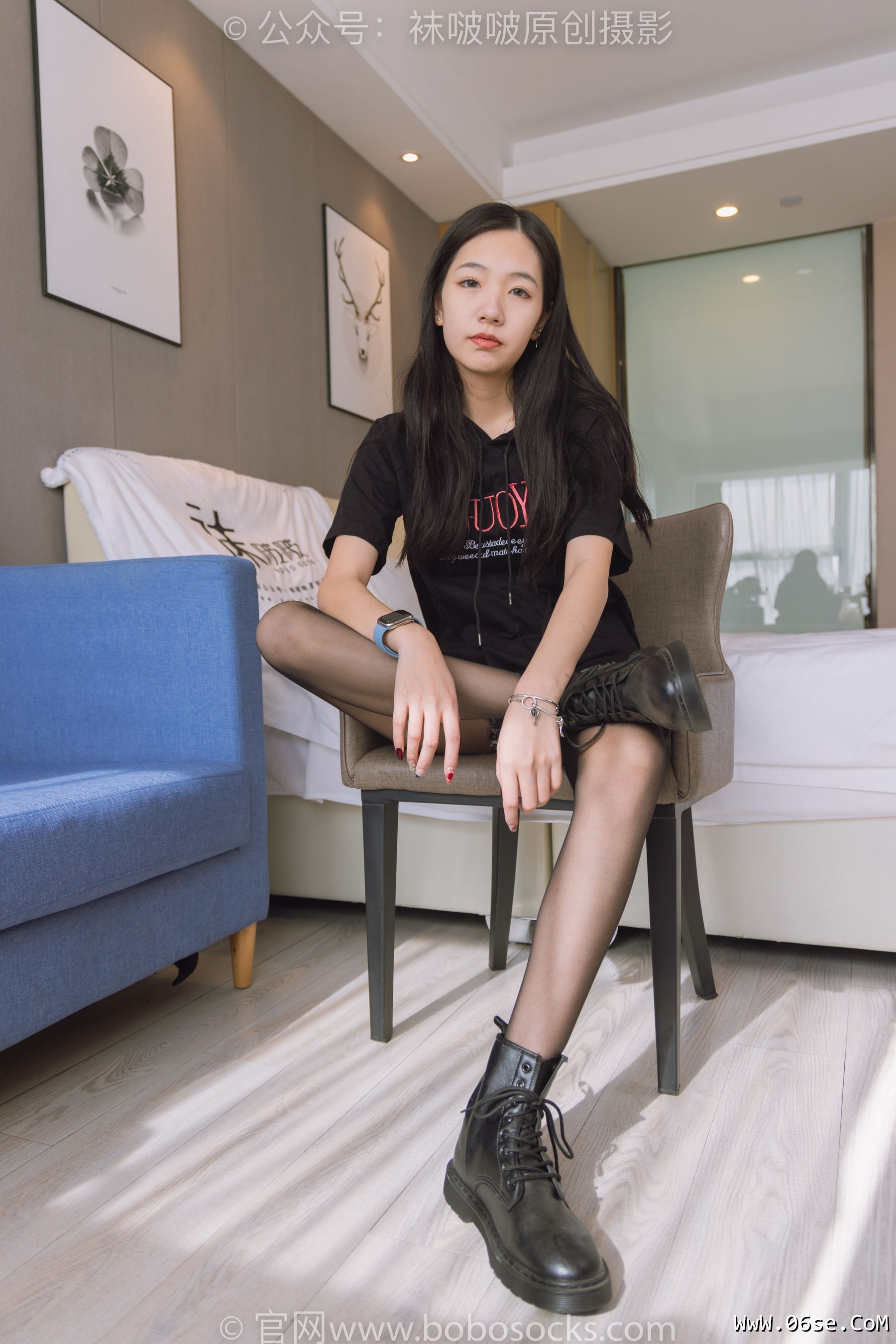 图片[101]-BoBoSocks袜啵啵 No.203 三双靴子、黑丝、网袜[144P]-六色网