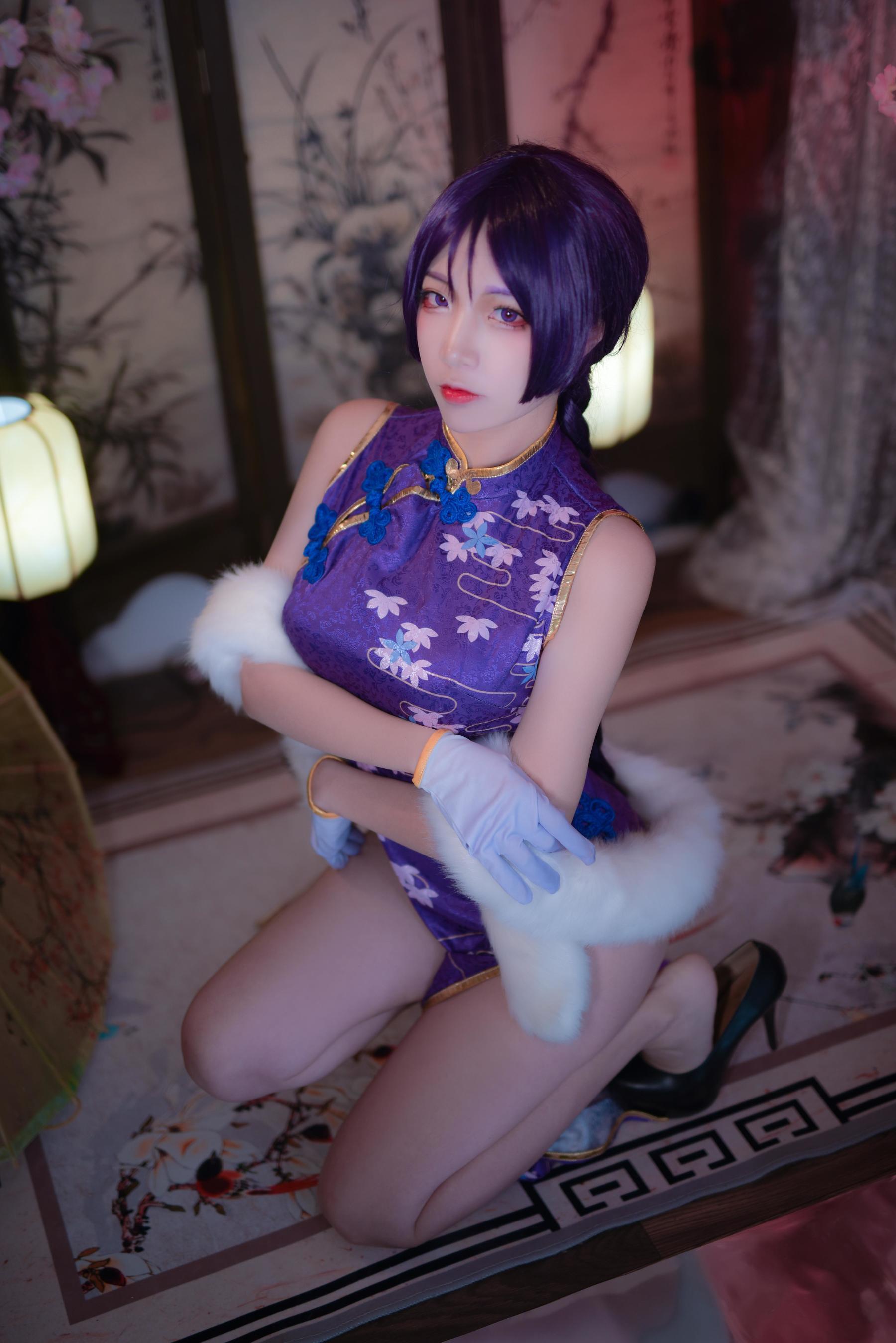 图片[2]-人气Coser二佐Nisa Fate奶光旗袍[20P]-六色网