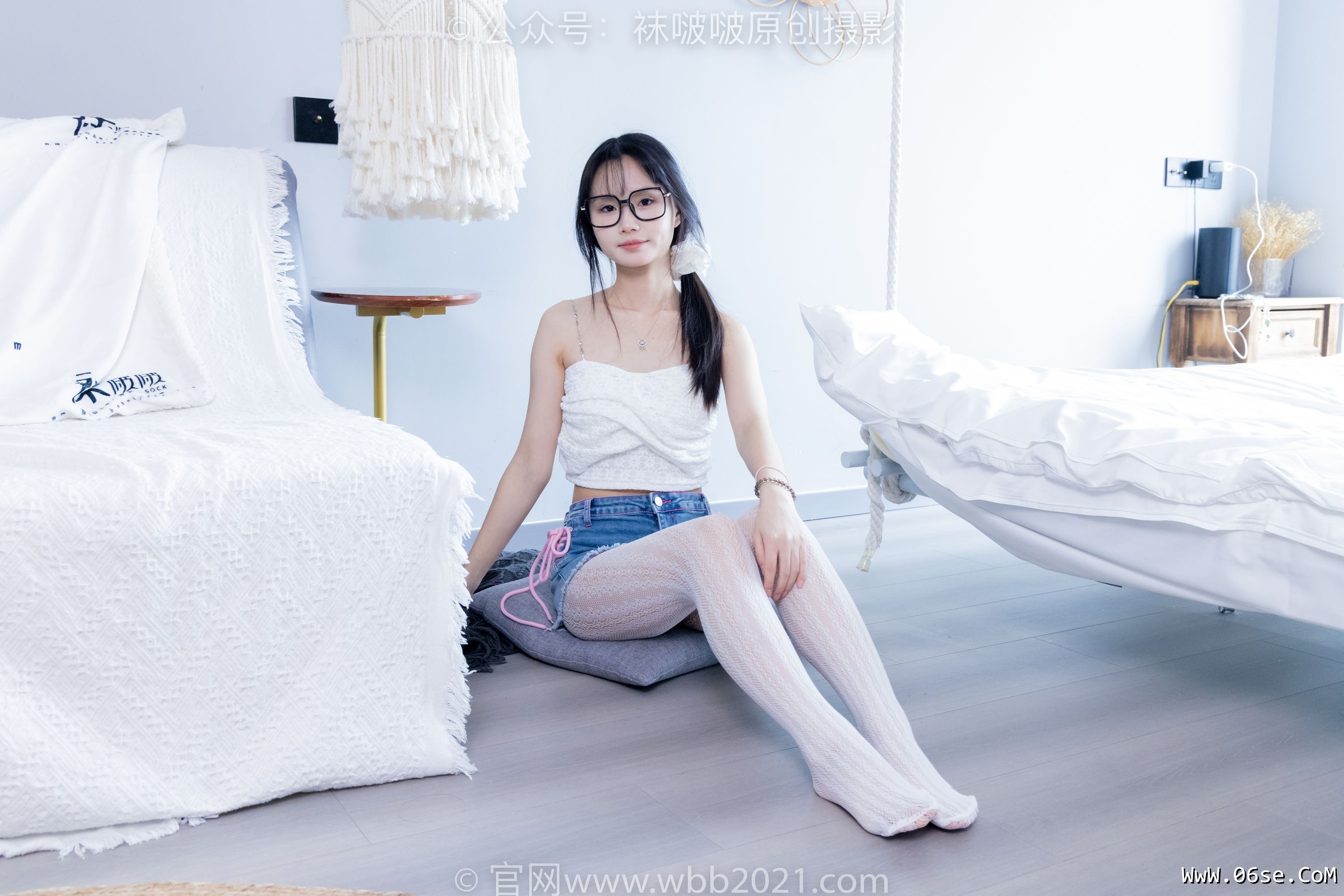 图片[111]-BoBoSocks袜啵啵 No.372 甜甜圈 -板鞋、白色蕾丝袜、可拆卸牛仔裤、裤里丝[140P]-六色网
