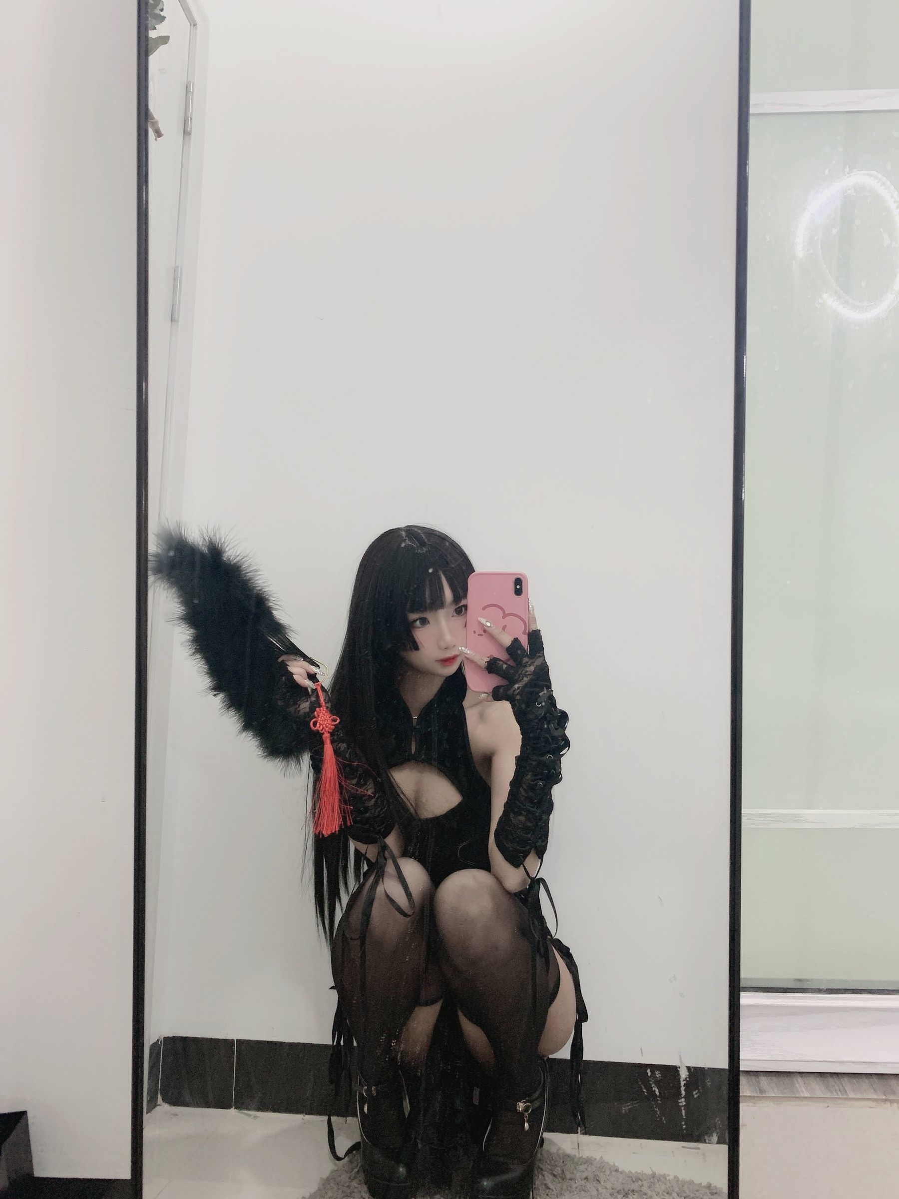 图片[70]-白嫩美少女鬼畜瑶 黑色旗袍[70P]-六色网