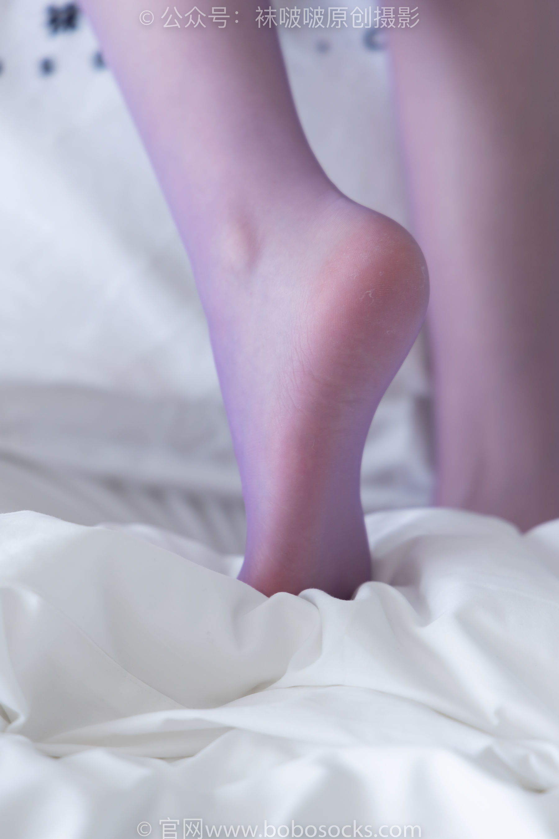 图片[15]-BoBoSocks袜啵啵 No.205 小甜 豆-白色高跟鞋、紫色油亮丝袜[140P]-六色网