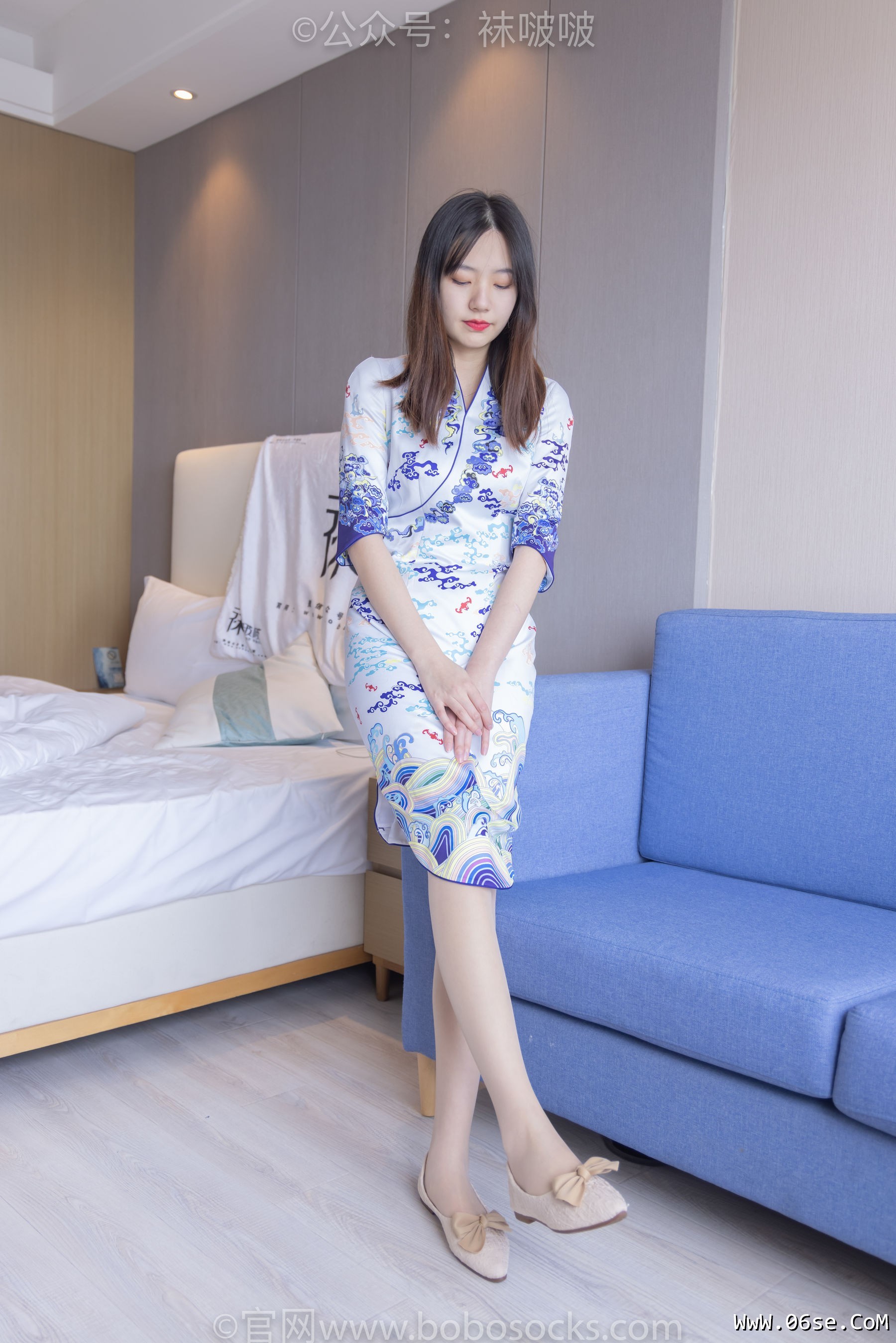图片[11]-BoBoSocks袜啵啵 No.082 小甜豆-旗袍、皮底鞋、高跟鞋、肉丝、灰丝[140P]-六色网