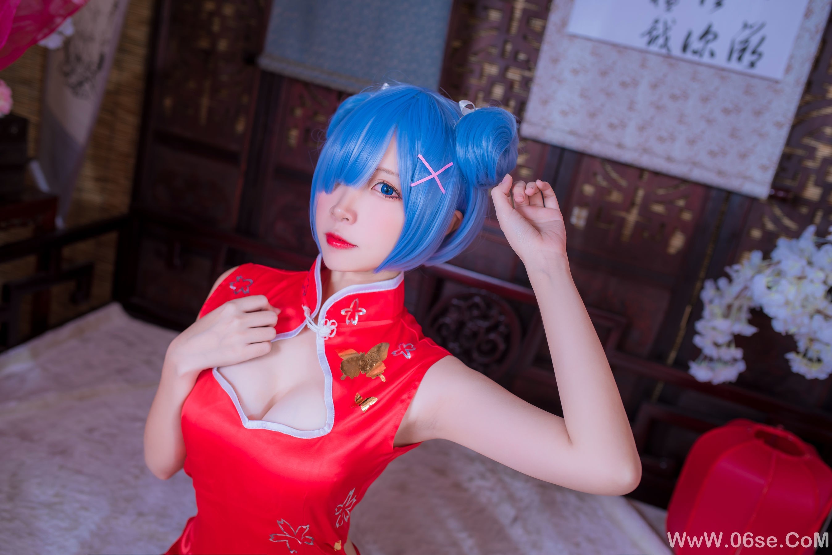 人气Coser二佐Nisa 蕾姆旗袍[30P]-六色网