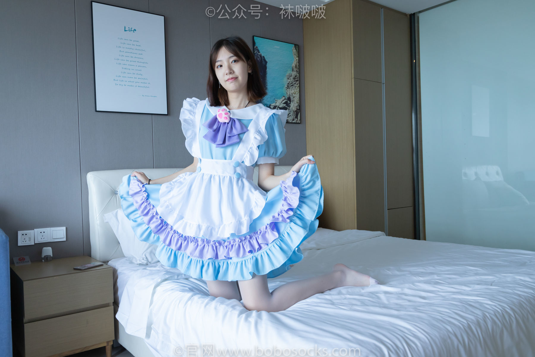 图片[80]-BoBoSocks袜啵啵 No.066 小甜豆-女仆装、高跟鞋、薄白丝[134P]-六色网