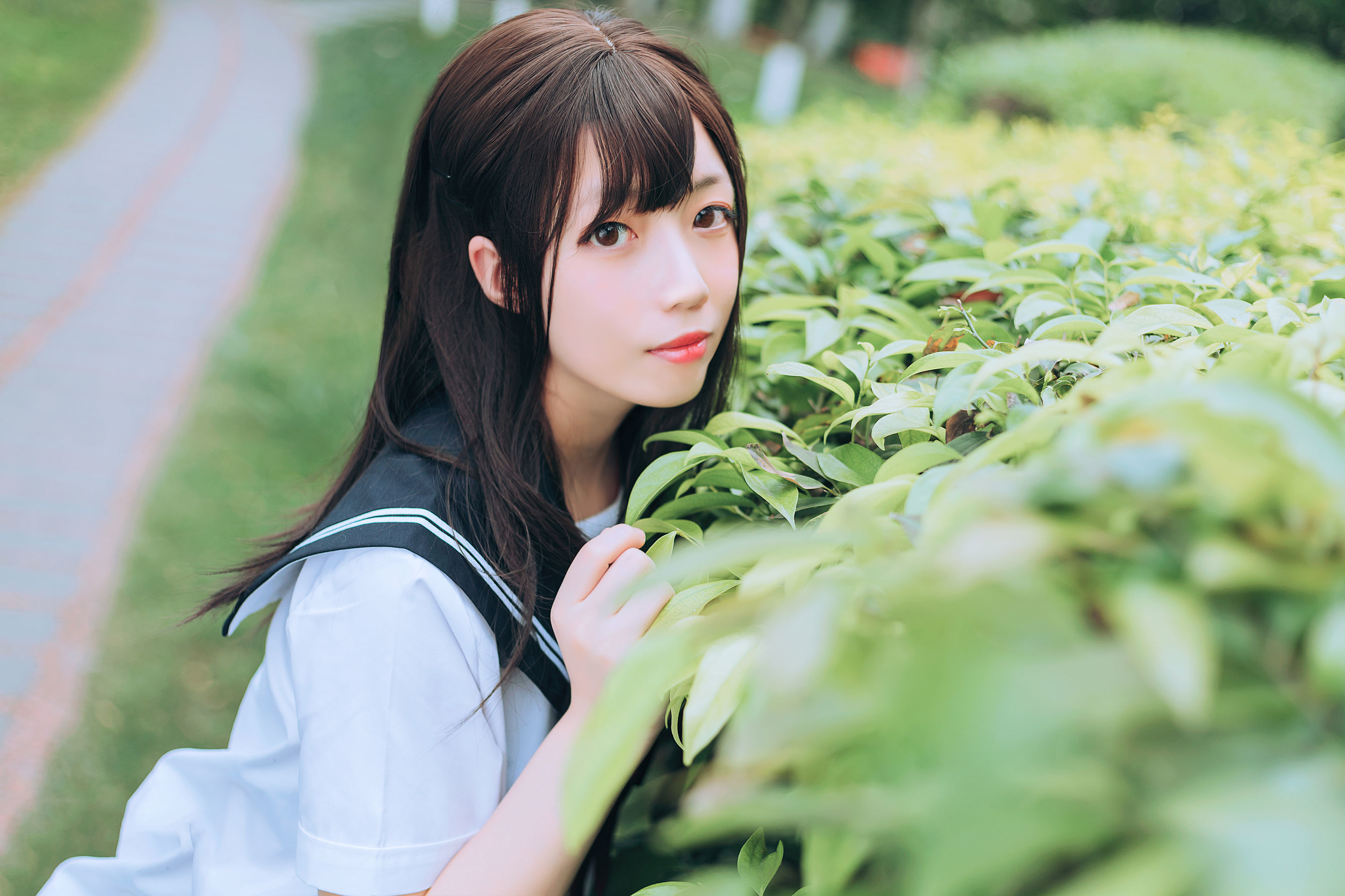 图片[17]-喵糖映画 VOL.446 绿意JK 写真套图 [36P]-六色网