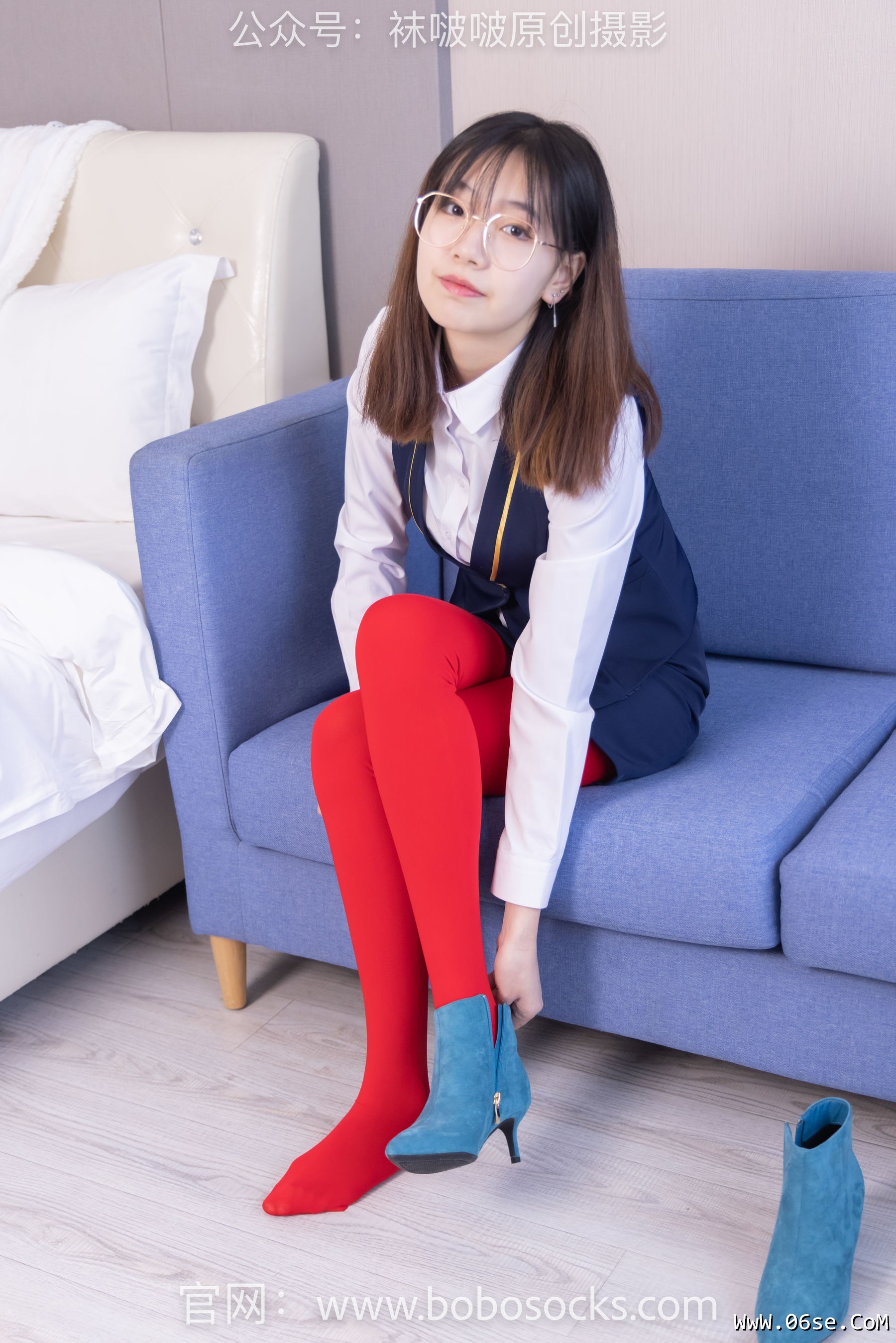 图片[138]-BoBoSocks袜啵啵 No.132 小甜豆-aj1板鞋、蓝色短靴、厚黑丝、厚红丝[145P]-六色网