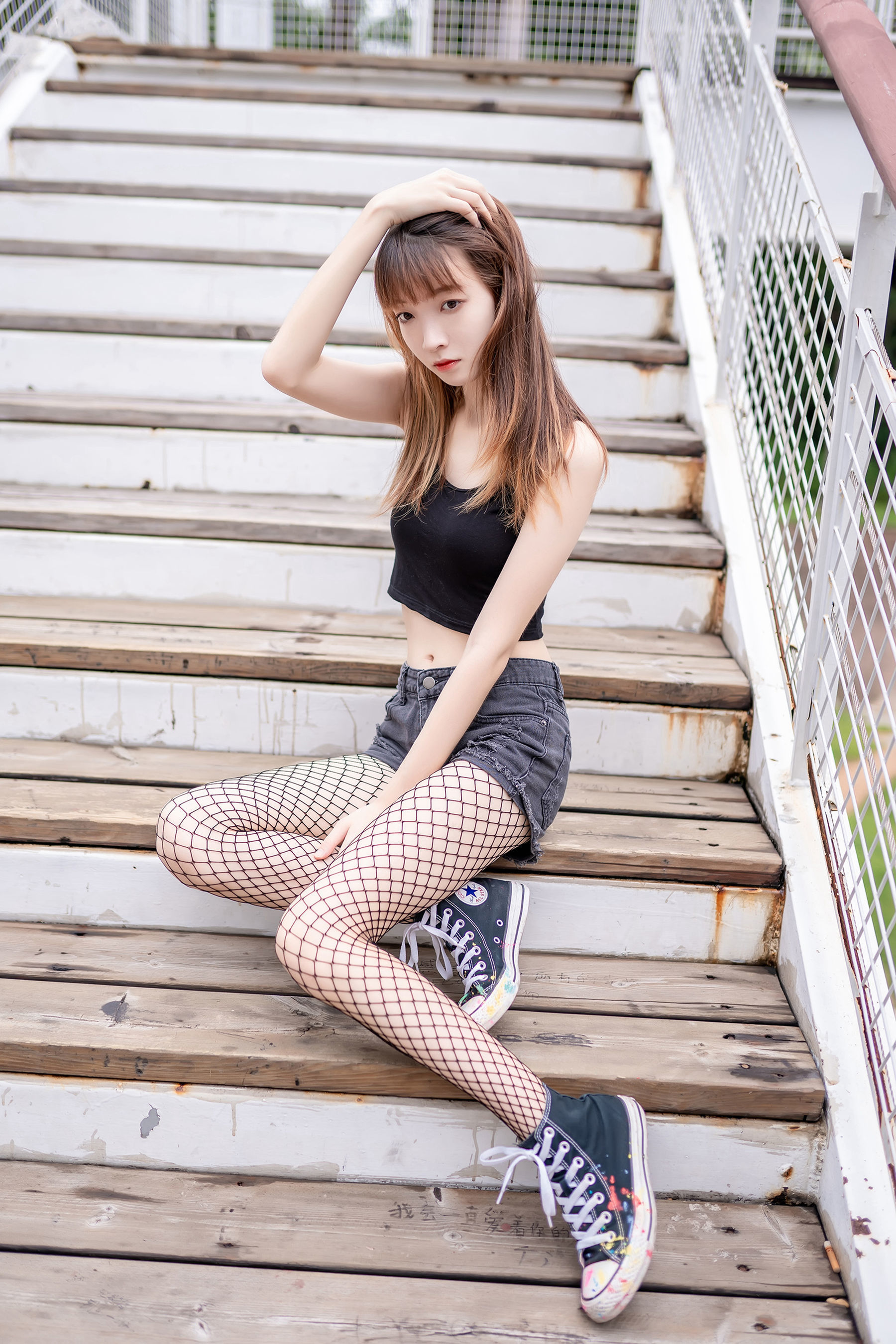 图片[2]-喵糖映画 VOL.422 网袜少女 [50P]-六色网