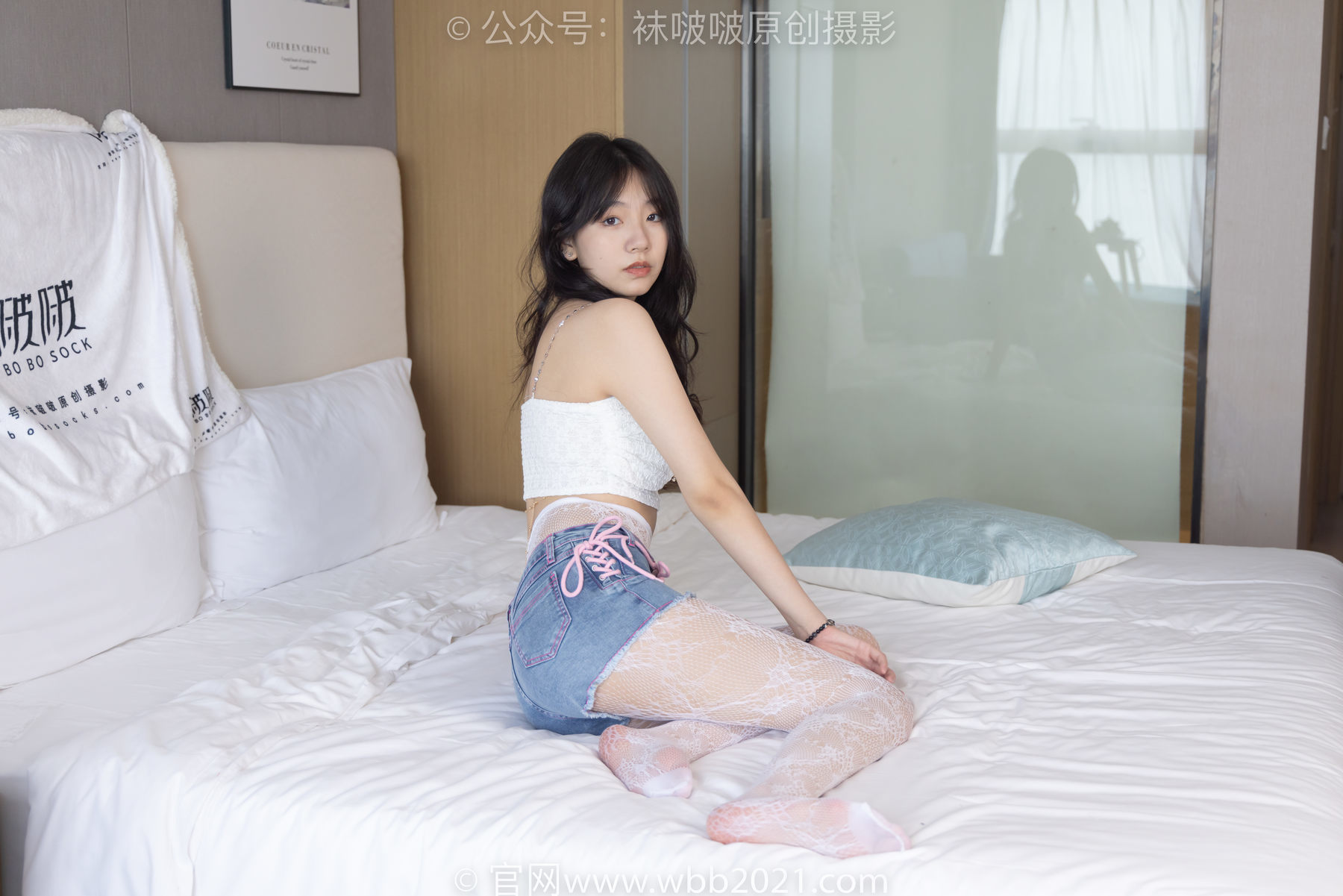 图片[44]-BoBoSocks袜啵啵 No.231 小甜豆-板鞋、白色蕾丝袜、可拆卸牛仔裤、裤里丝[154P]-六色网