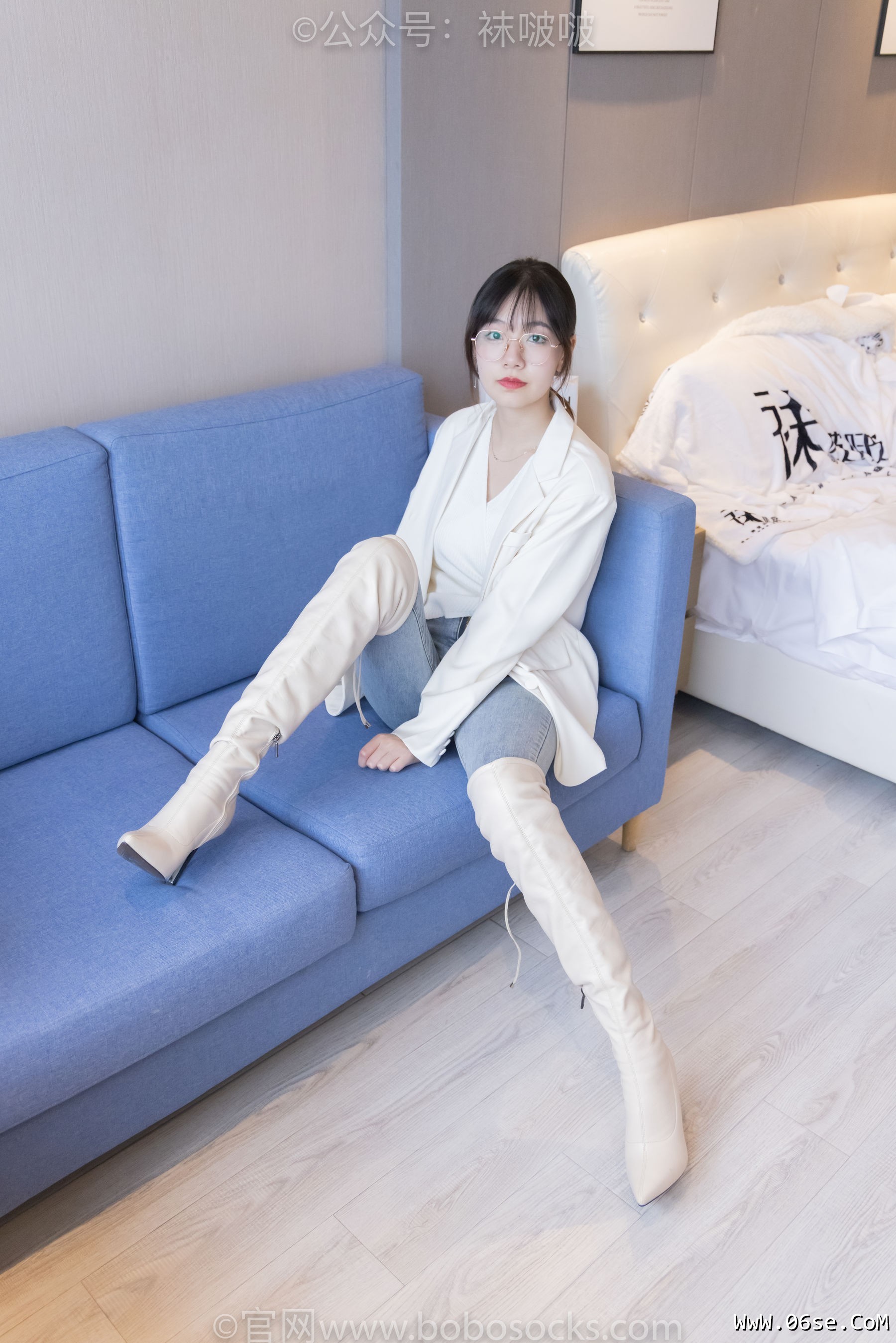 图片[22]-BoBoSocks袜啵啵 No.050 小甜豆-高跟长靴、白棉袜[175P]-六色网