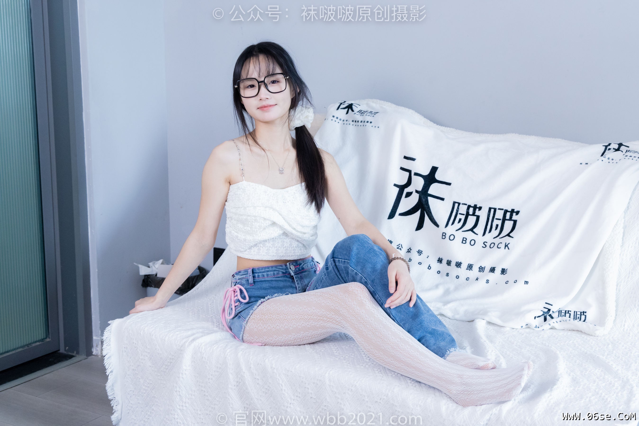 图片[94]-BoBoSocks袜啵啵 No.372 甜甜圈 -板鞋、白色蕾丝袜、可拆卸牛仔裤、裤里丝[140P]-六色网