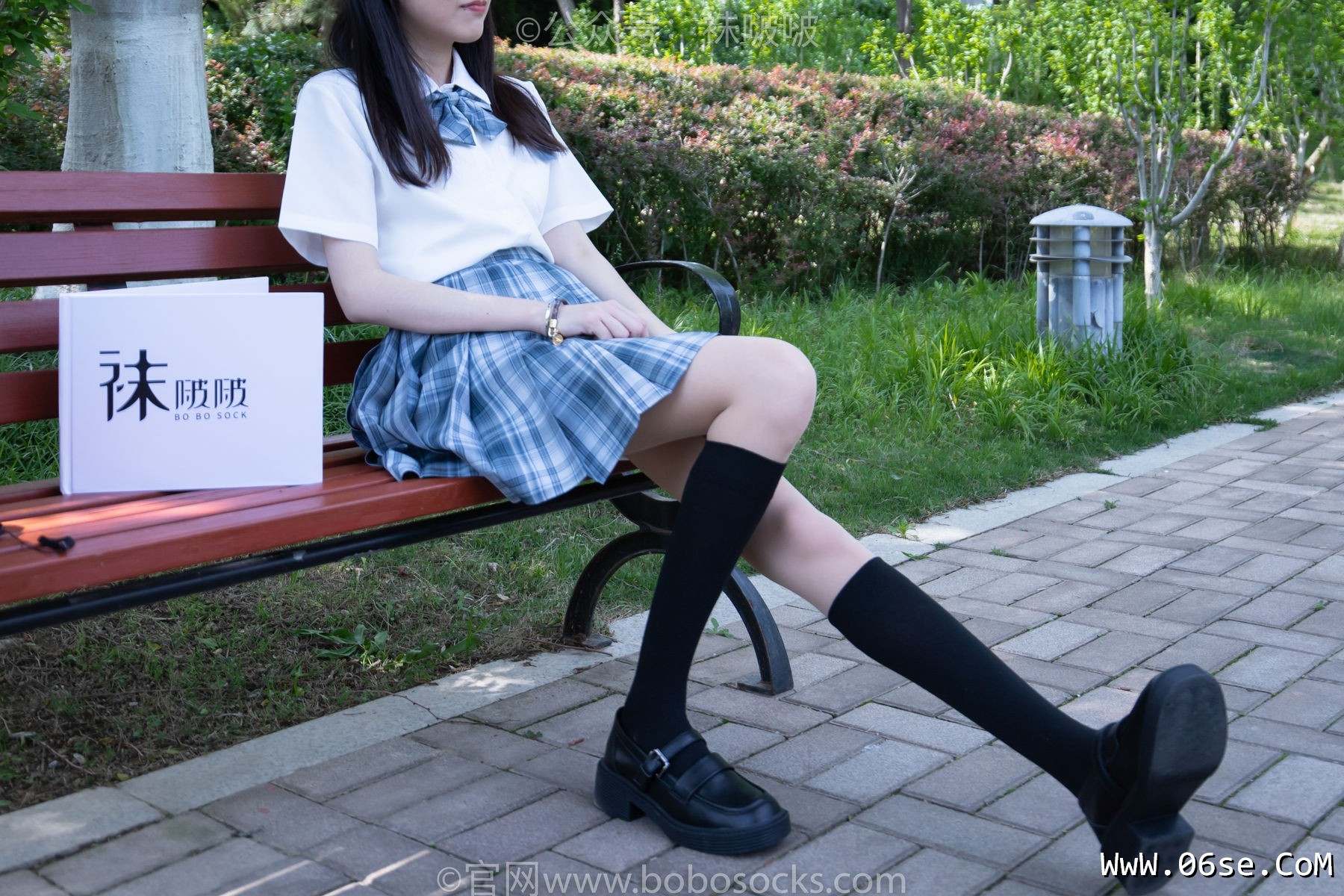 图片[15]-BoBoSocks袜啵啵 No.007 稚予-JK制服、皮鞋、黑色中筒棉袜、肉丝[143P]-六色网