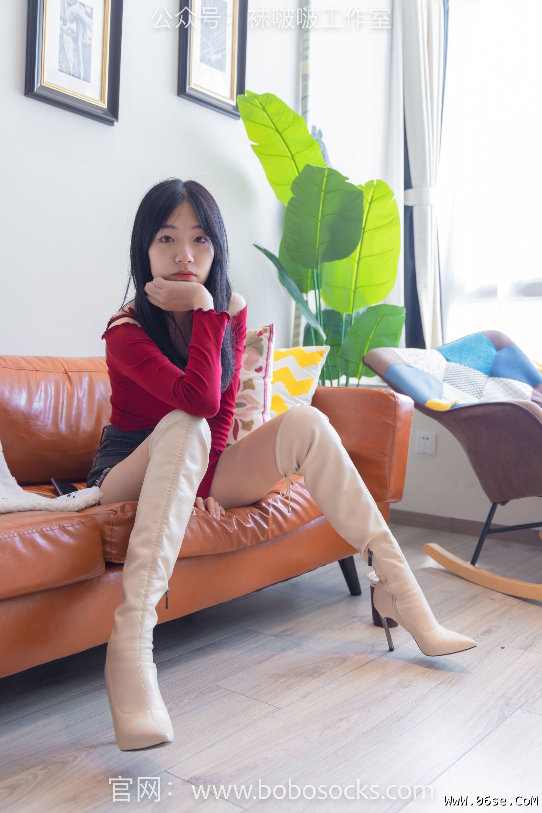 图片[68]-BoBoSocks袜啵啵 No.120 小甜豆-高跟长靴、白棉袜、裸足[170P]-六色网