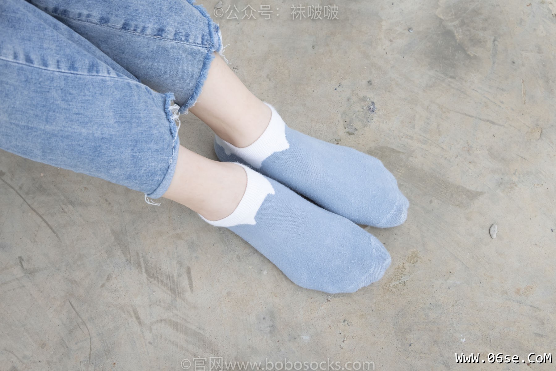 图片[64]-BoBoSocks袜啵啵 No.020 熊熊-NB运动鞋、蓝色短棉袜、裸足[150P]-六色网