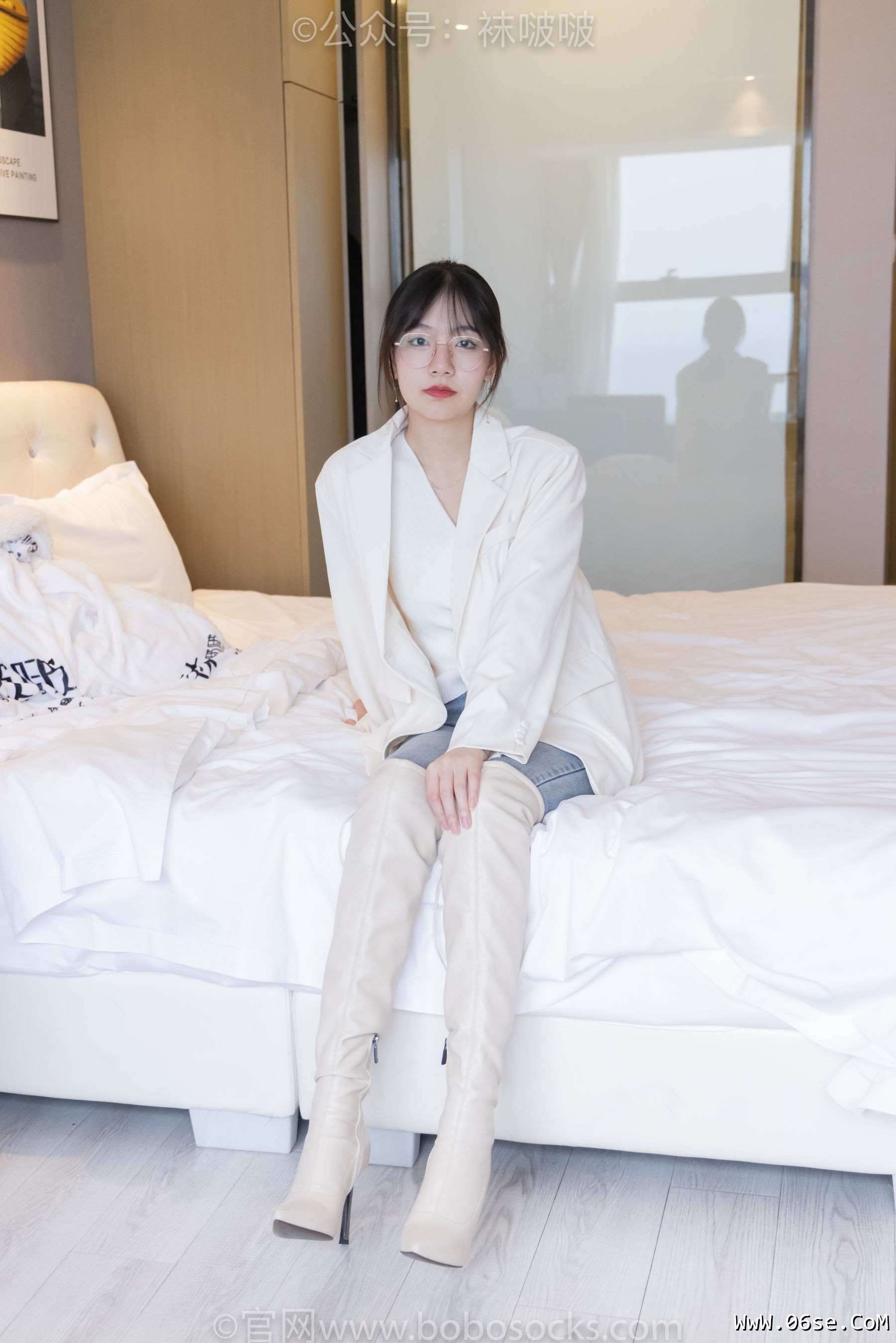 图片[32]-BoBoSocks袜啵啵 No.050 小甜豆-高跟长靴、白棉袜[175P]-六色网