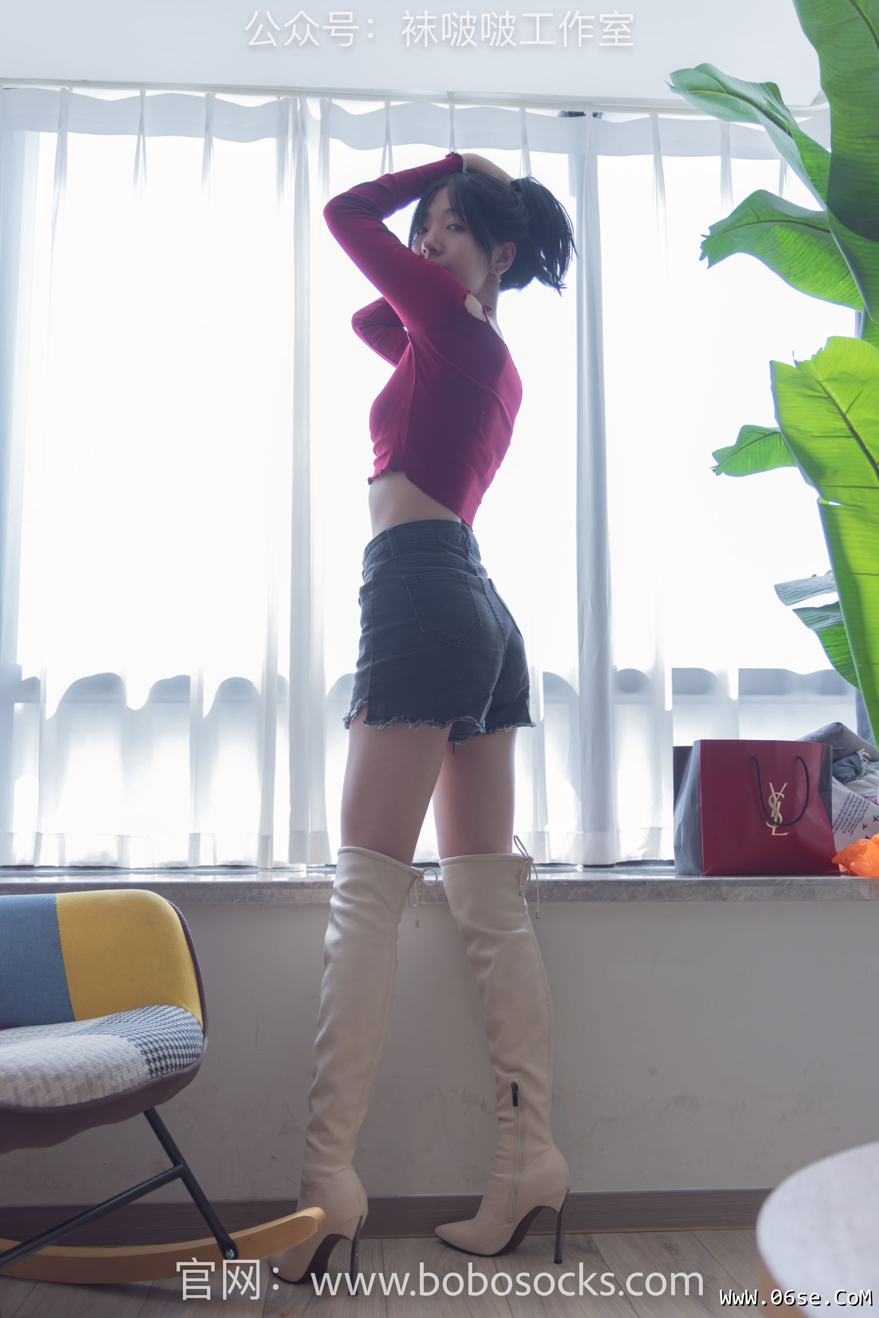 图片[89]-BoBoSocks袜啵啵 No.120 小甜豆-高跟长靴、白棉袜、裸足[170P]-六色网