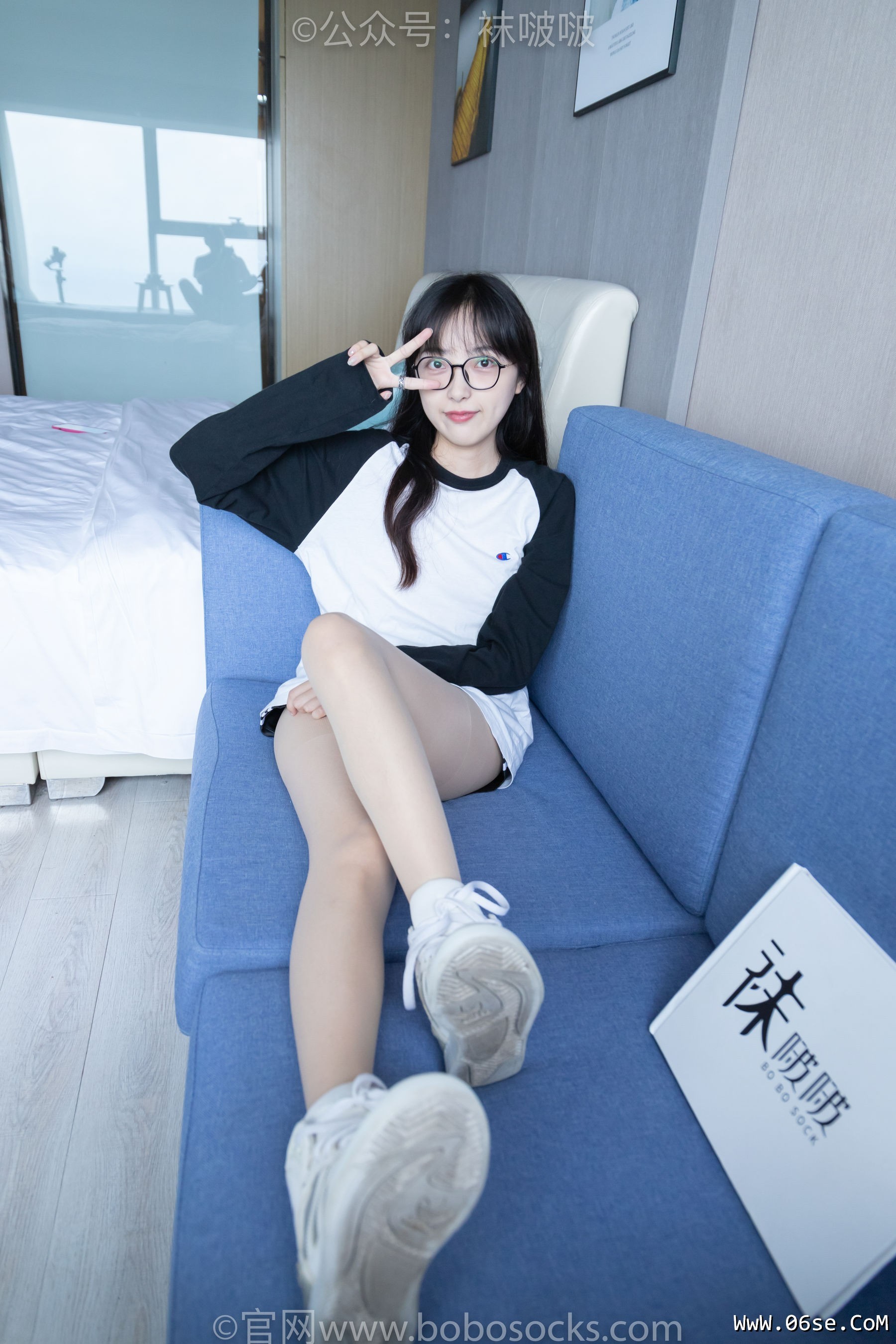 图片[9]-BoBoSocks袜啵啵 No.015 稚予-阿迪板鞋、白色短棉袜、肉丝[148P]-六色网