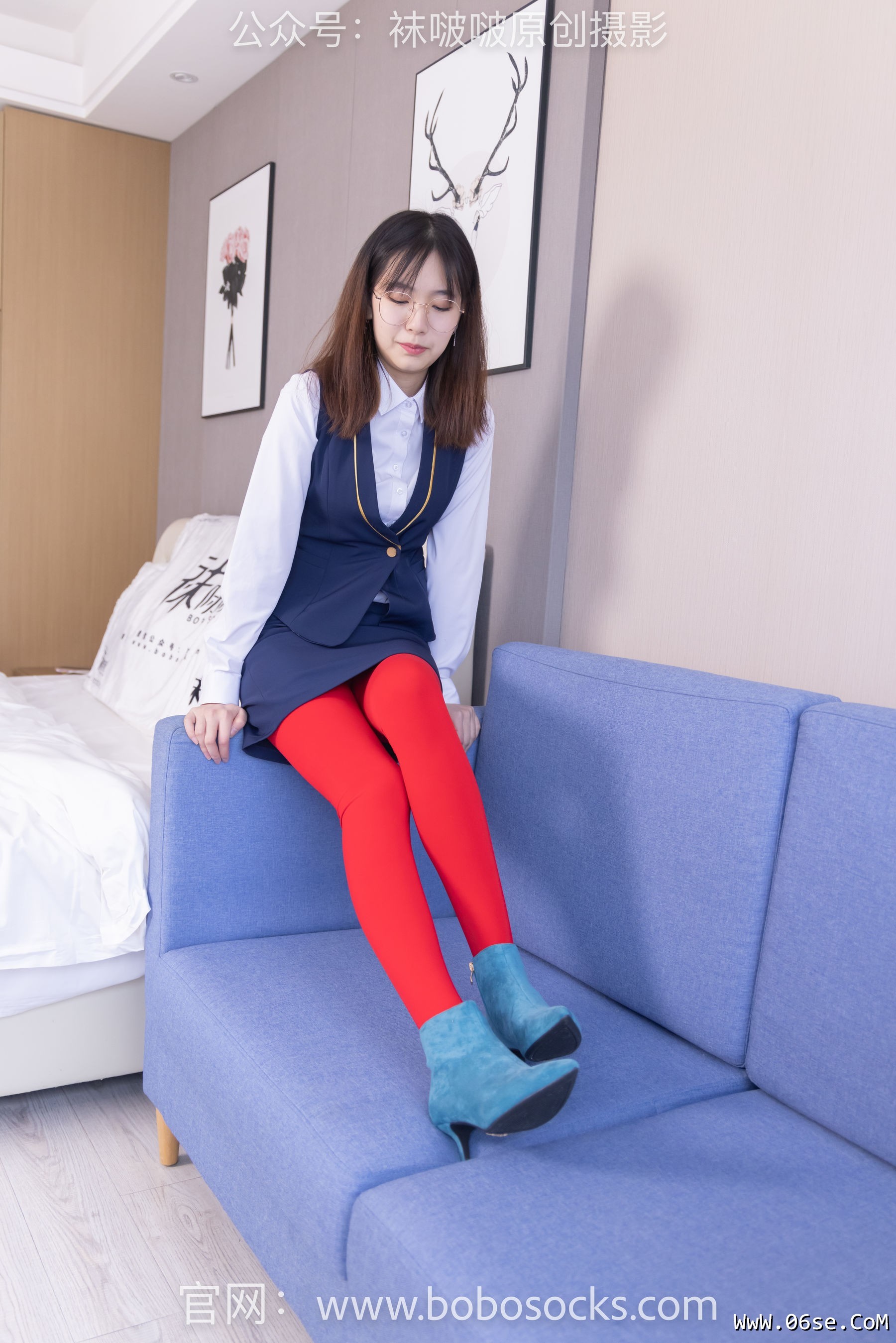 图片[118]-BoBoSocks袜啵啵 No.132 小甜豆-aj1板鞋、蓝色短靴、厚黑丝、厚红丝[145P]-六色网