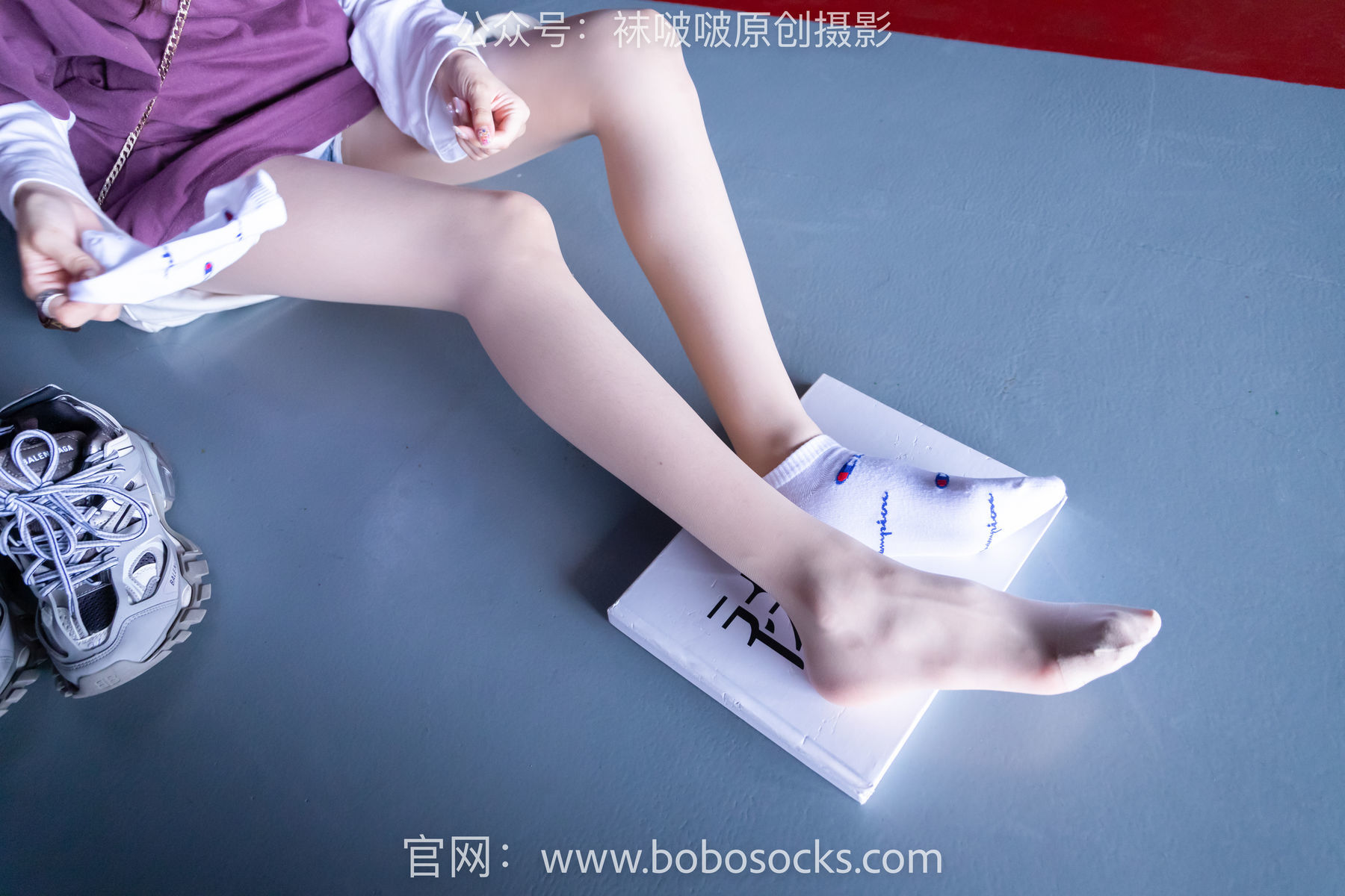 图片[105]-BoBoSocks袜啵啵 积分限定作品010 稚予-巴黎世家运动鞋、白棉袜、肉丝[144P]-六色网