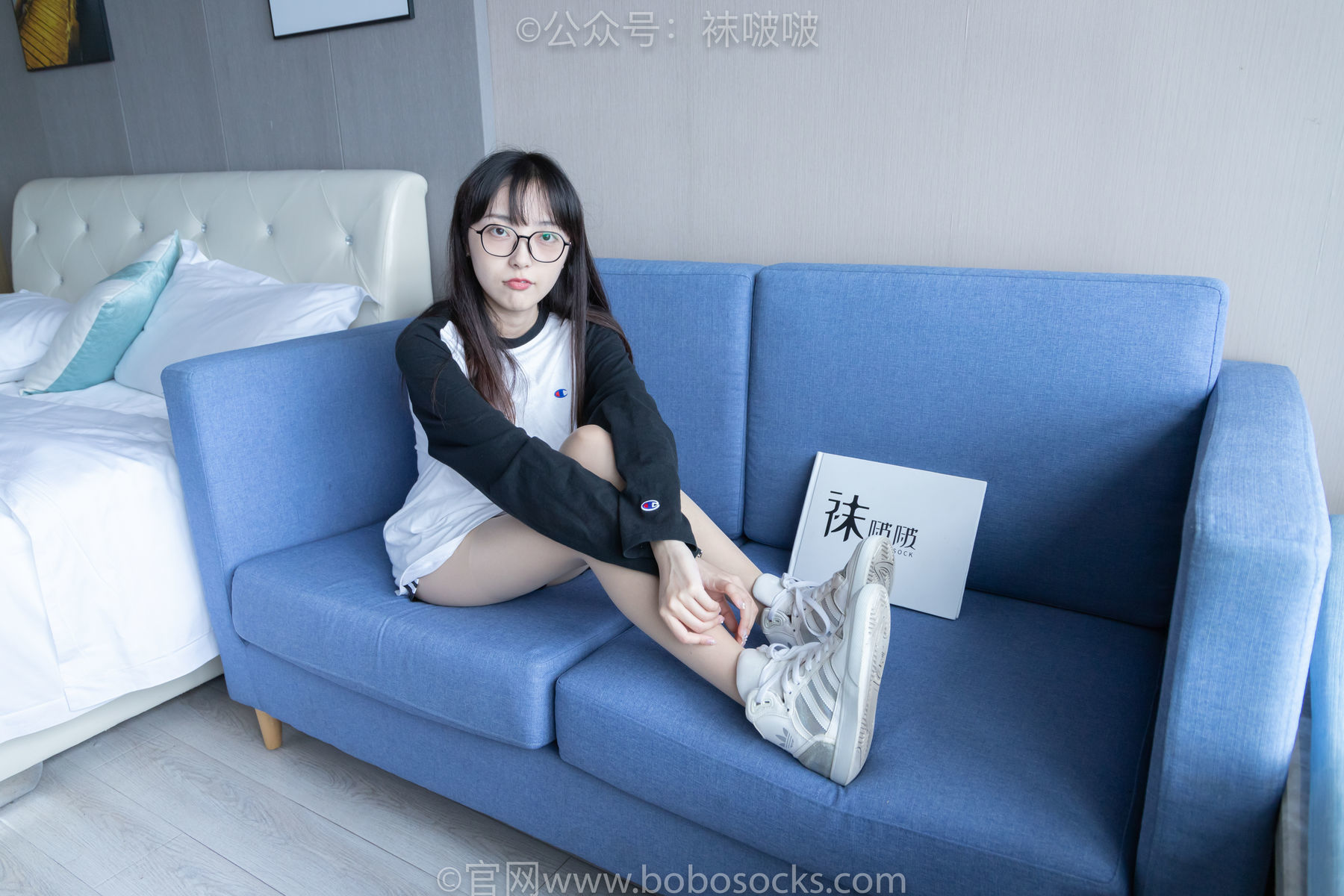 图片[5]-BoBoSocks袜啵啵 No.015 稚予-阿迪板鞋、白色短棉袜、肉丝[148P]-六色网