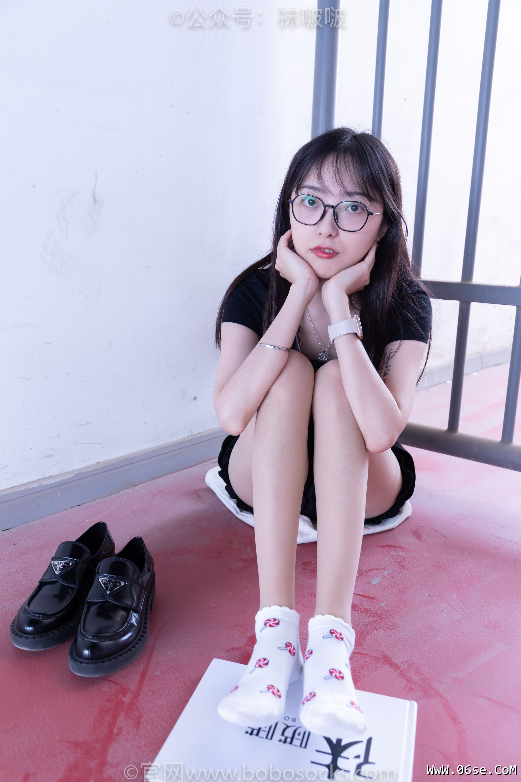 图片[86]-BoBoSocks袜啵啵 No.030 稚予- 皮鞋、短白棉袜、肉丝[141P]-六色网