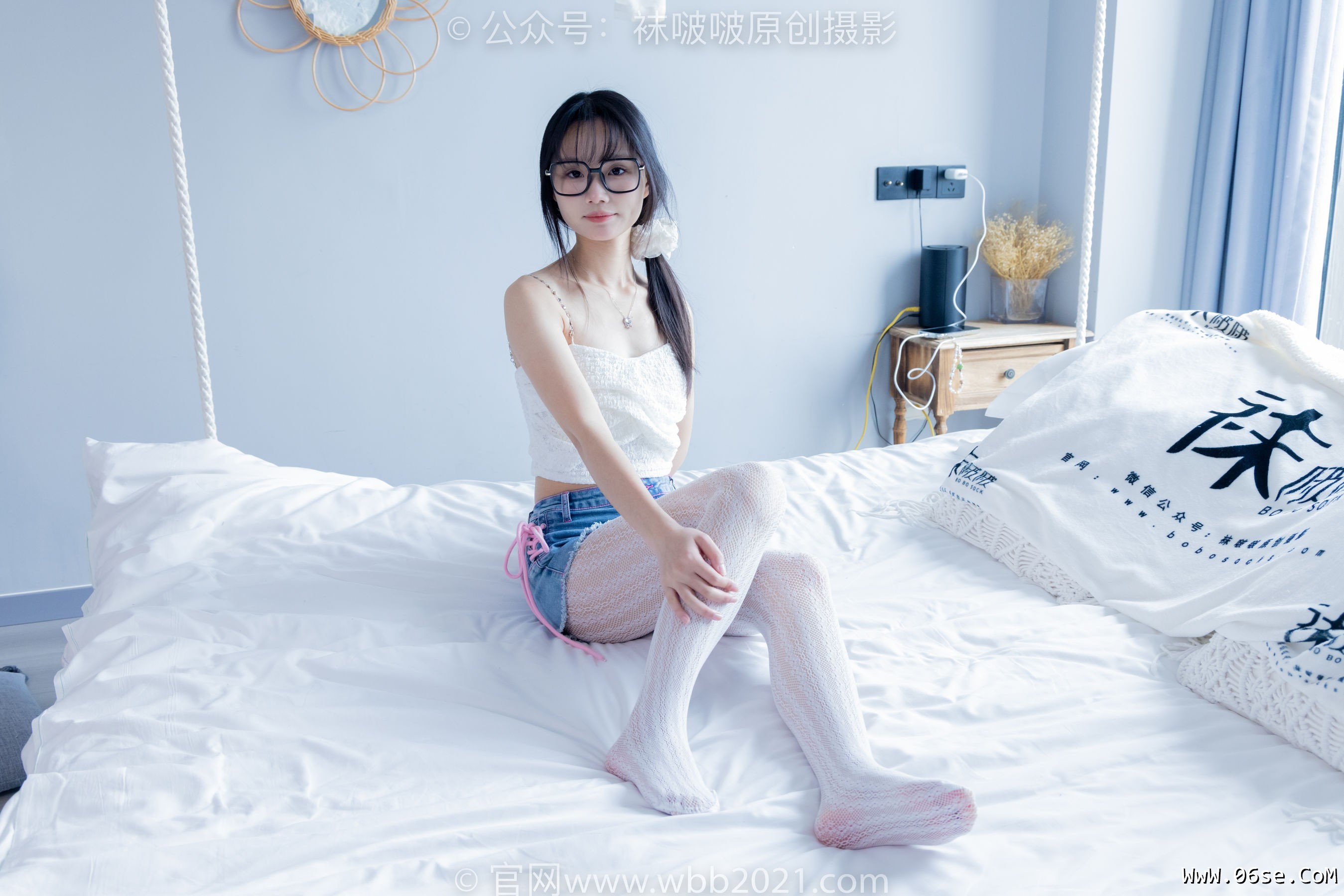 图片[9]-BoBoSocks袜啵啵 No.372 甜甜圈 -板鞋、白色蕾丝袜、可拆卸牛仔裤、裤里丝[140P]-六色网
